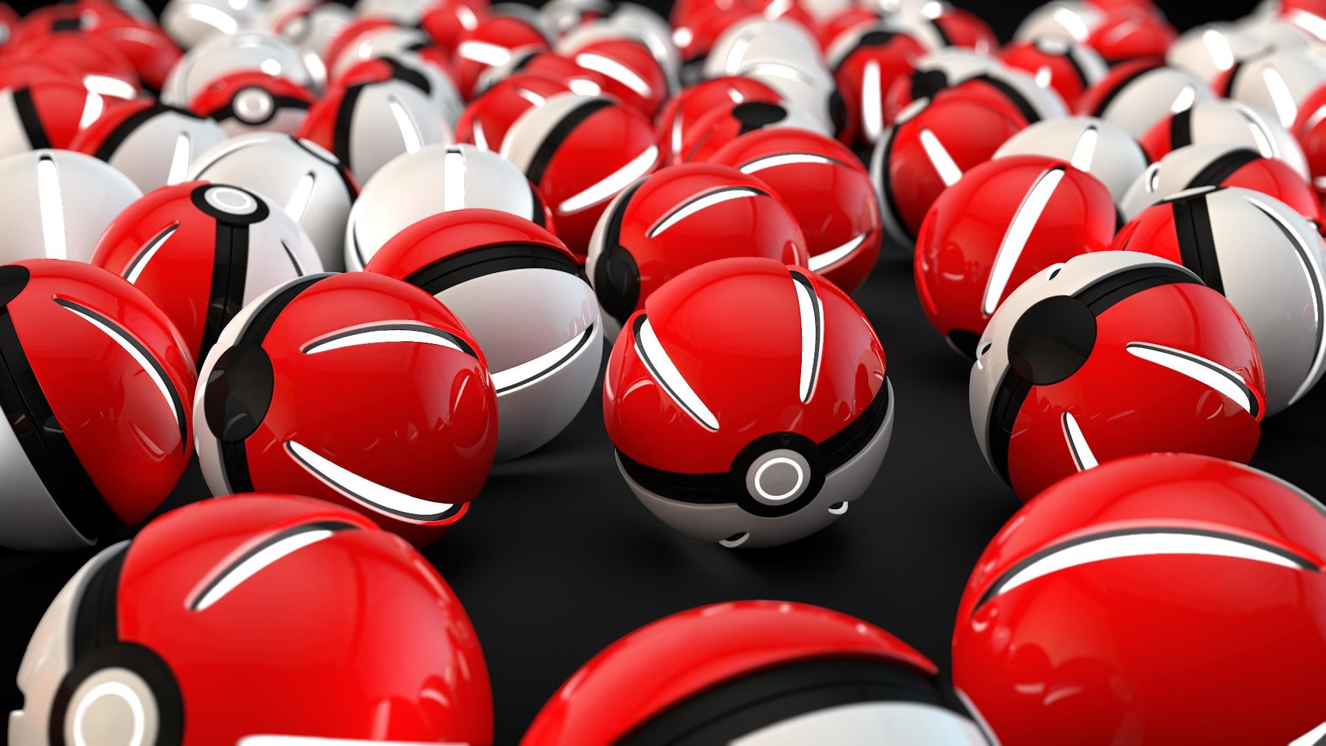 Poké Ball, Pokémon, 3D, Motivo, Full HD, sfondo per PC e portatile