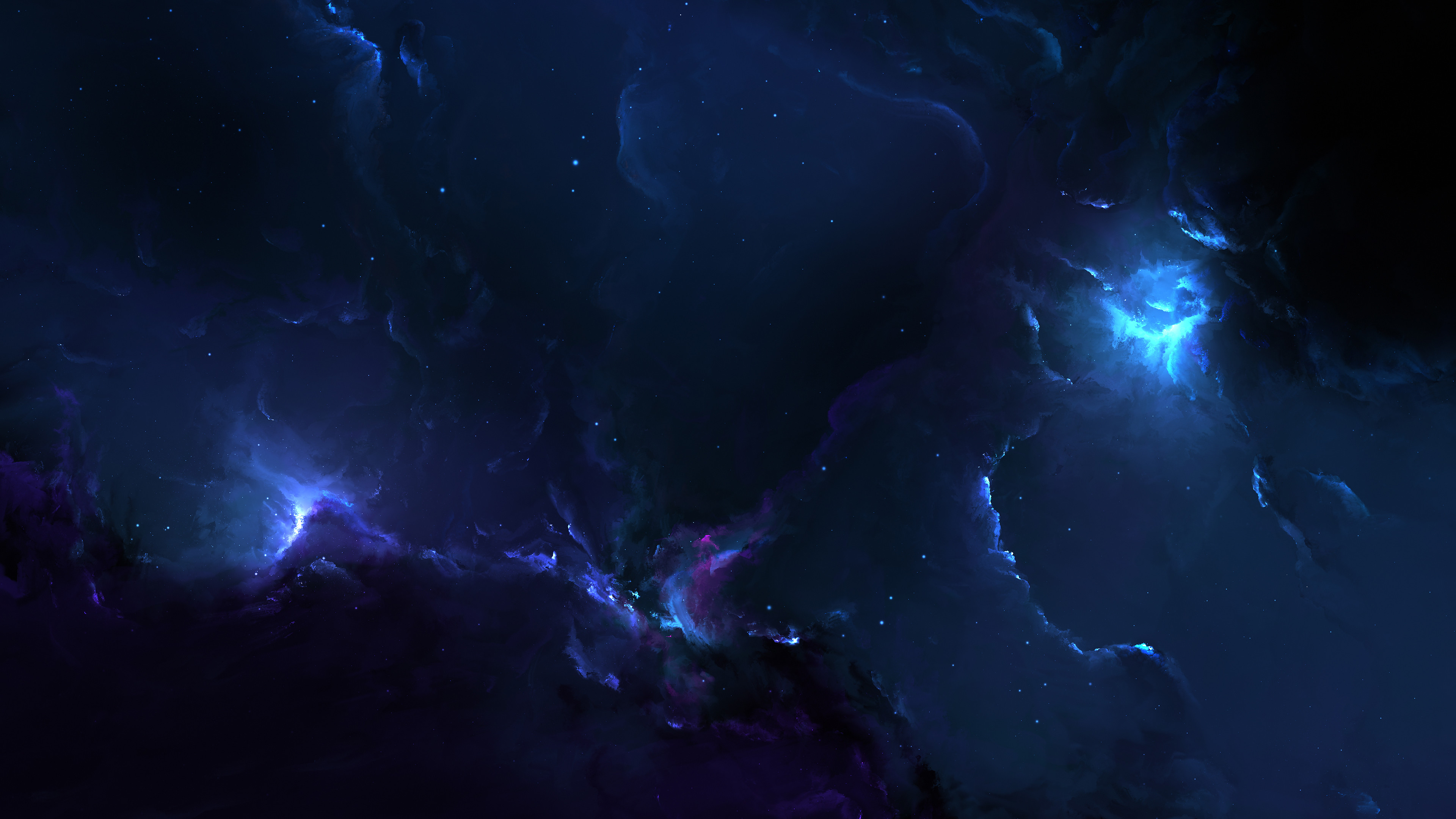 Nebulosa, Blu, Spazio profondo, 4K, sfondo per portatile