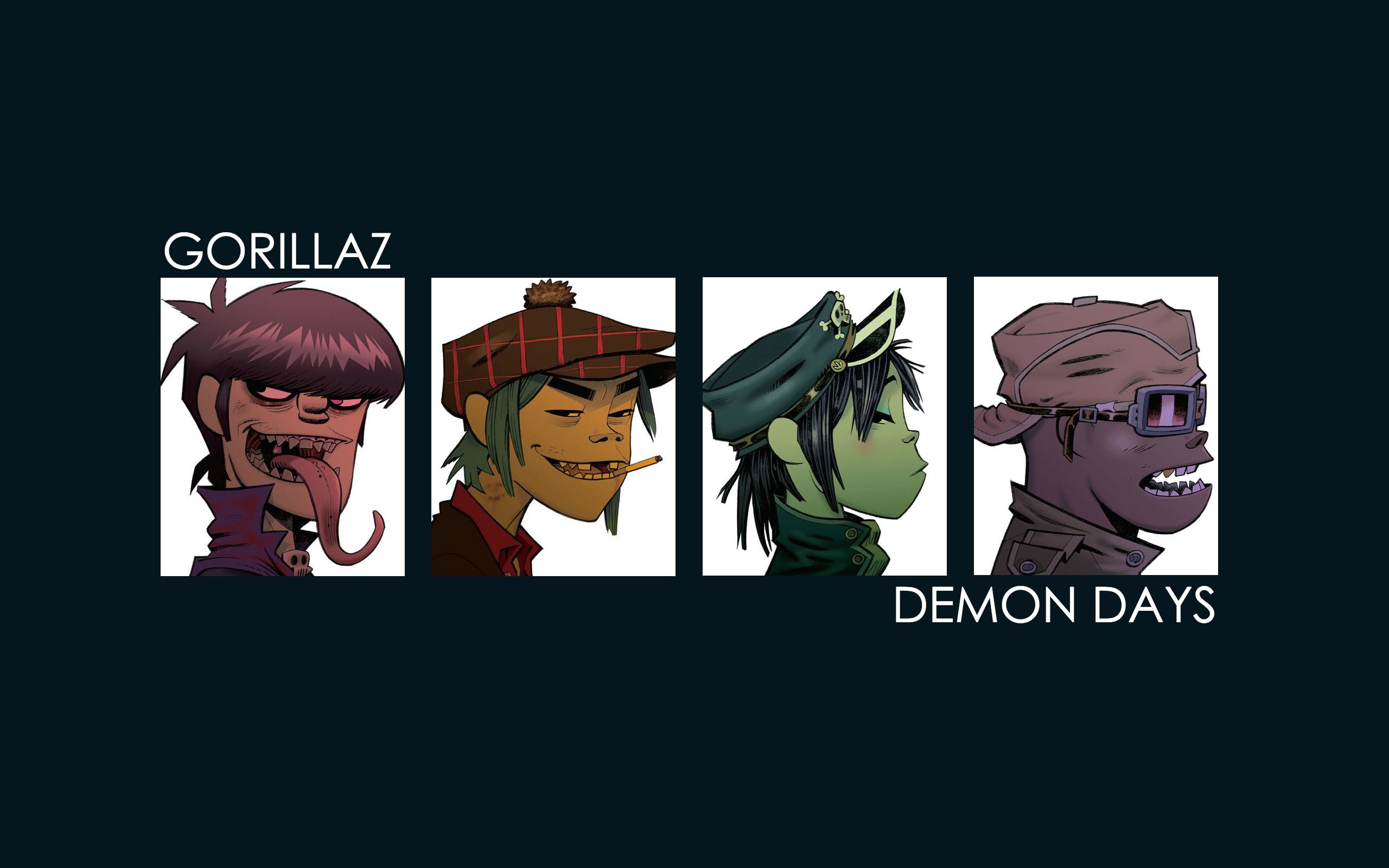 Gorillaz, Demon Days, Copertina album, Ritratti, 2K, sfondo Windows 11