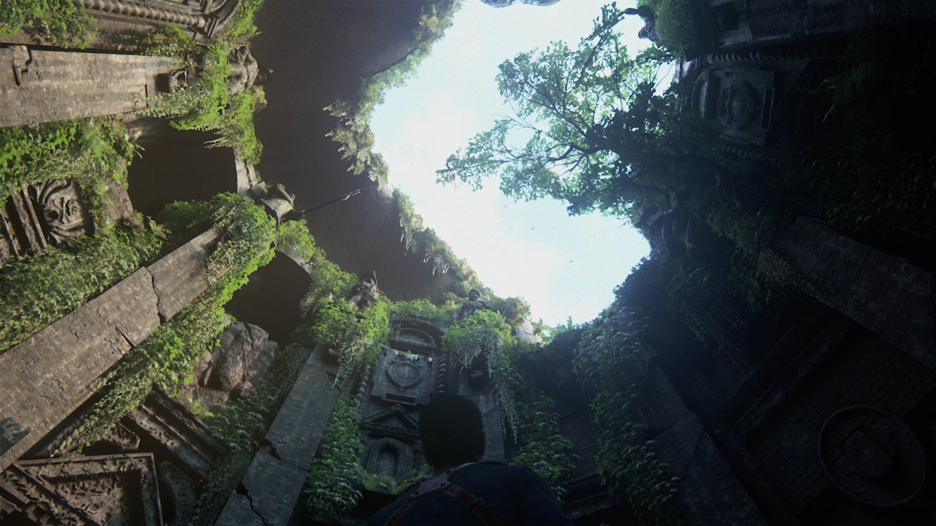 Uncharted 4, Rovine, Vegetazione, Vista dal basso, Full HD, sfondo per PC e portatile