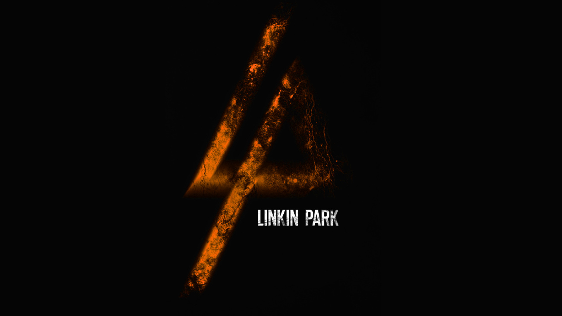 Logo Linkin Park, Linkin Park, Arancione, Sfondo nero, Full HD, wallpaper per computer
