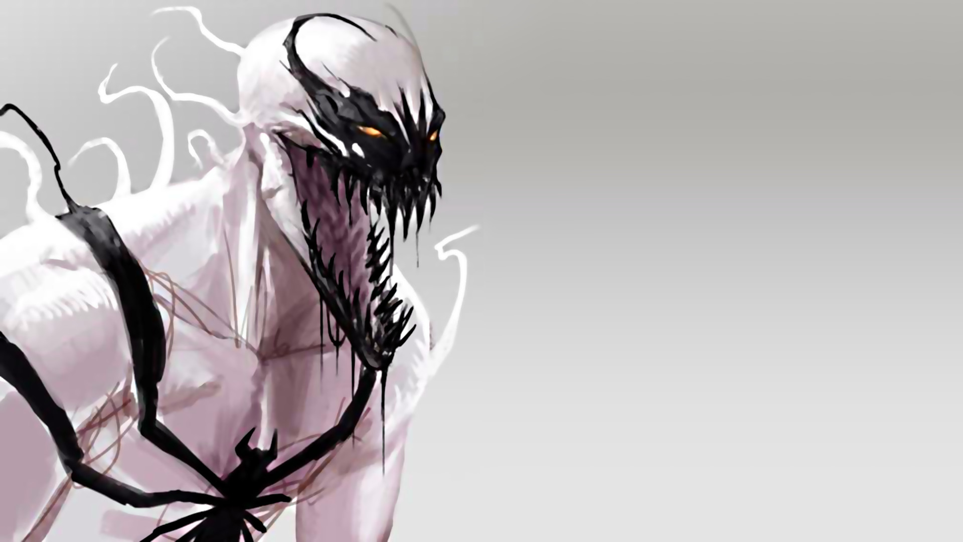 Anti-Venom, Venom, Marvel, Simbionte, Sfondo bianco, Full HD, wallpaper per computer