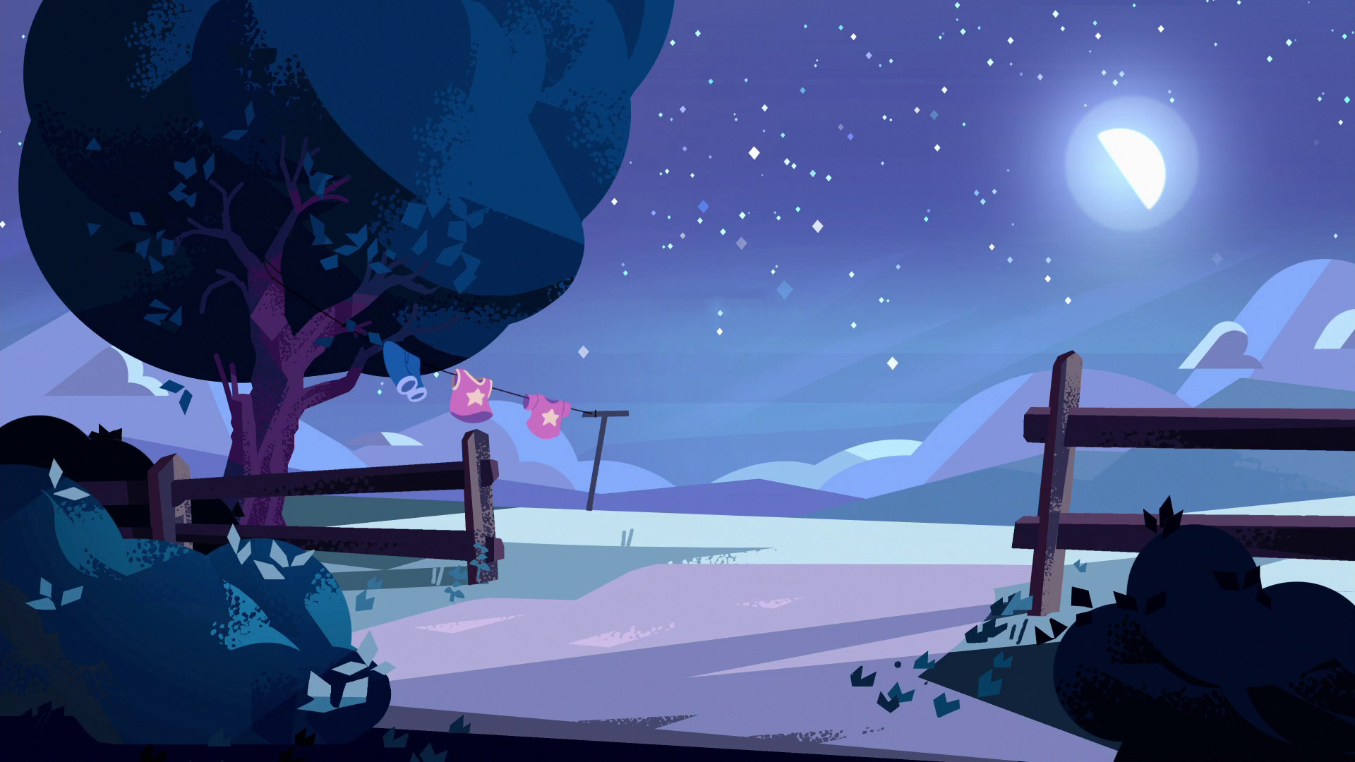 Steven Universe, Notte, Luna, Paesaggio, 1920x1080, sfondo per PC