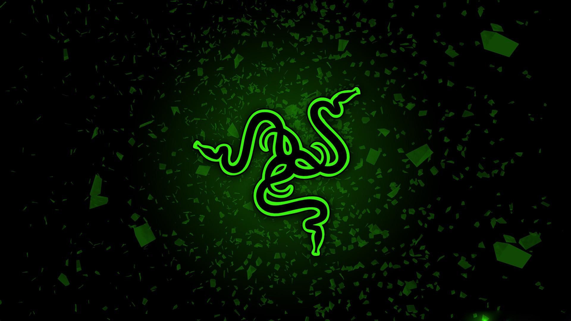 Razer, Logo Razer, Neon verde, Frammenti, Sfondo nero, 1920x1080, wallpaper desktop