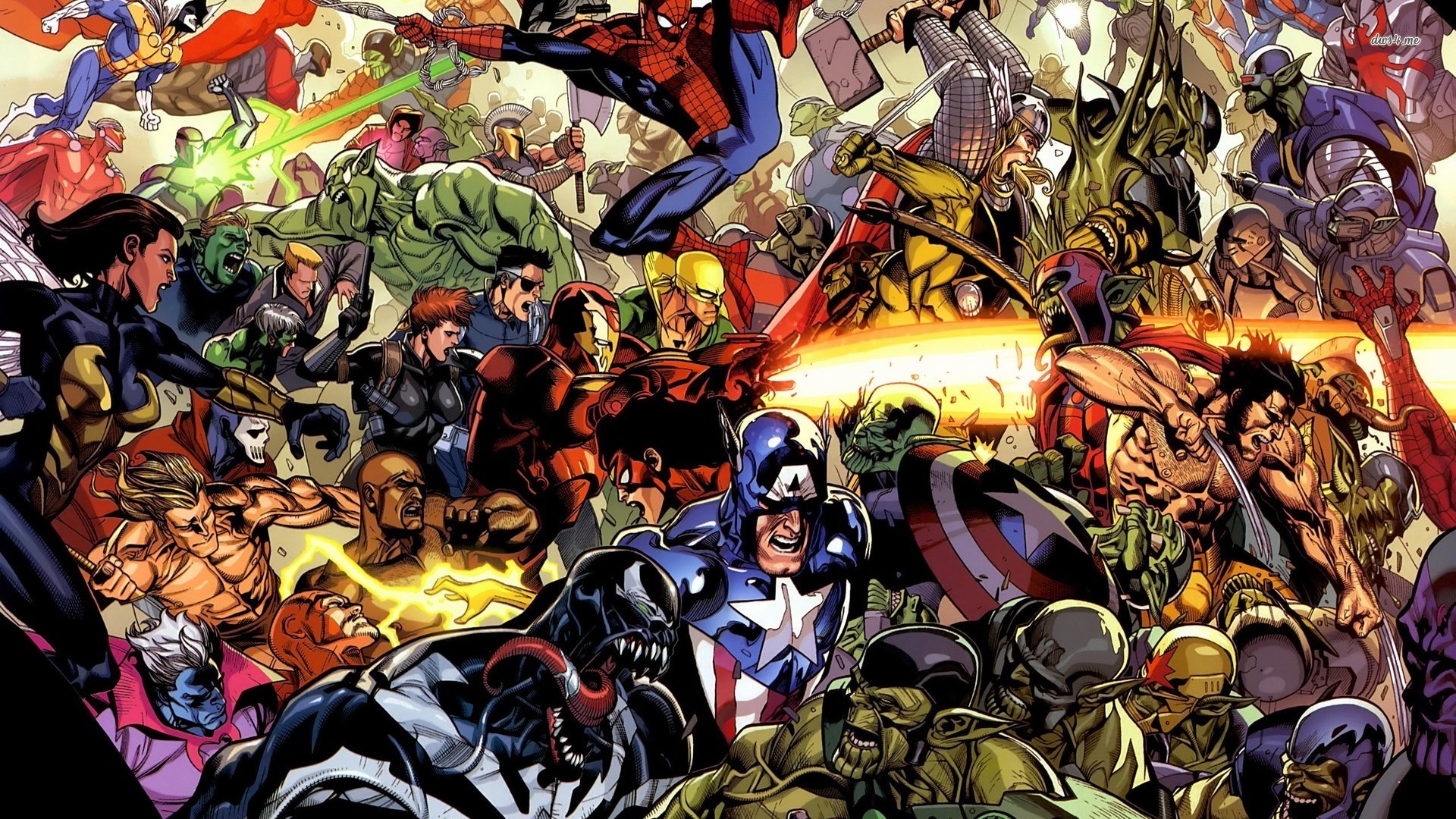 Marvel Comics, Capitan America, Hulk, Supereroi, Battaglia, Full HD, sfondo per portatile