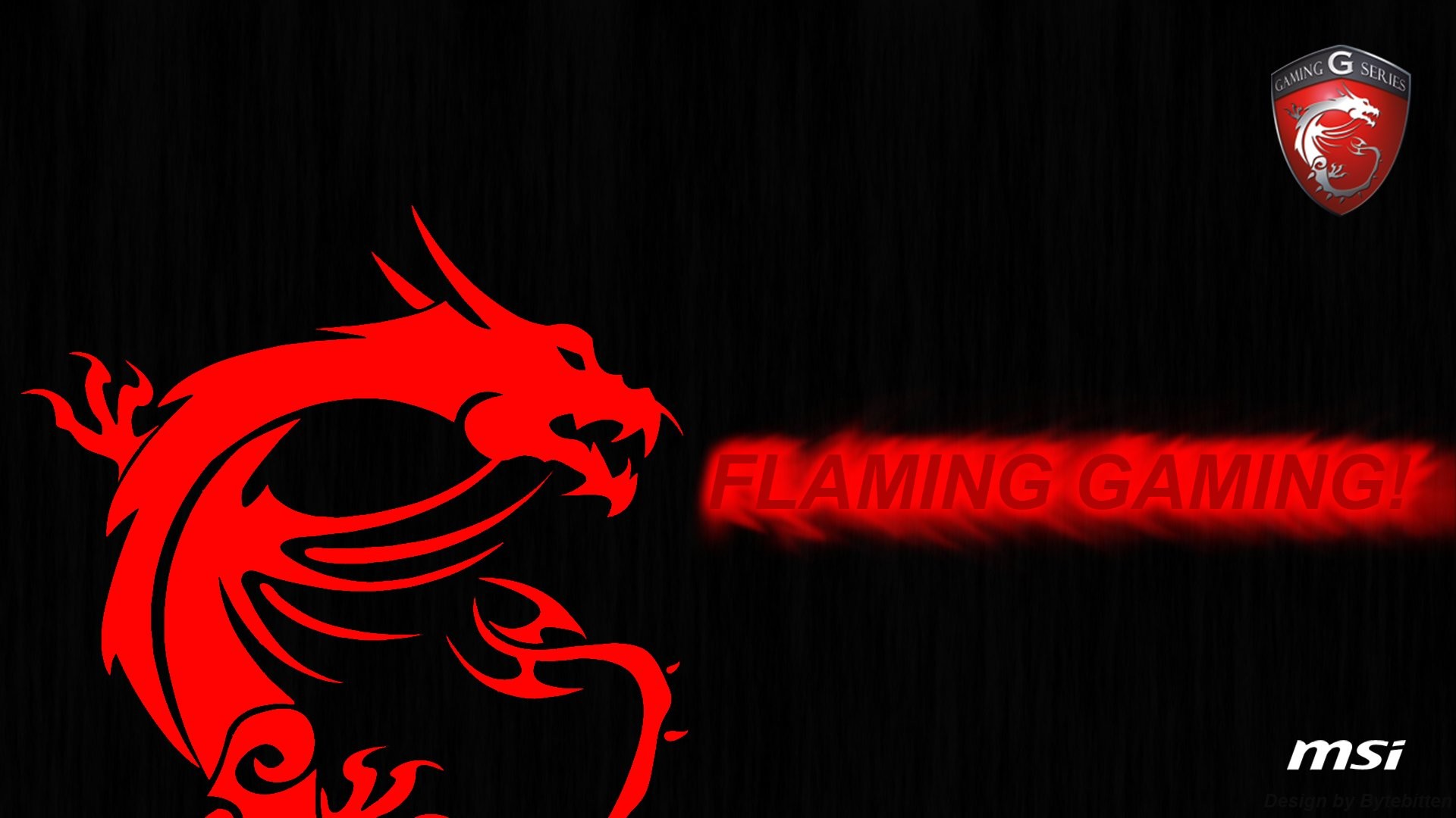 MSI, Drago rosso, Flaming Gaming, Sfondo nero, 16:9 Full HD, wallpaper widescreen