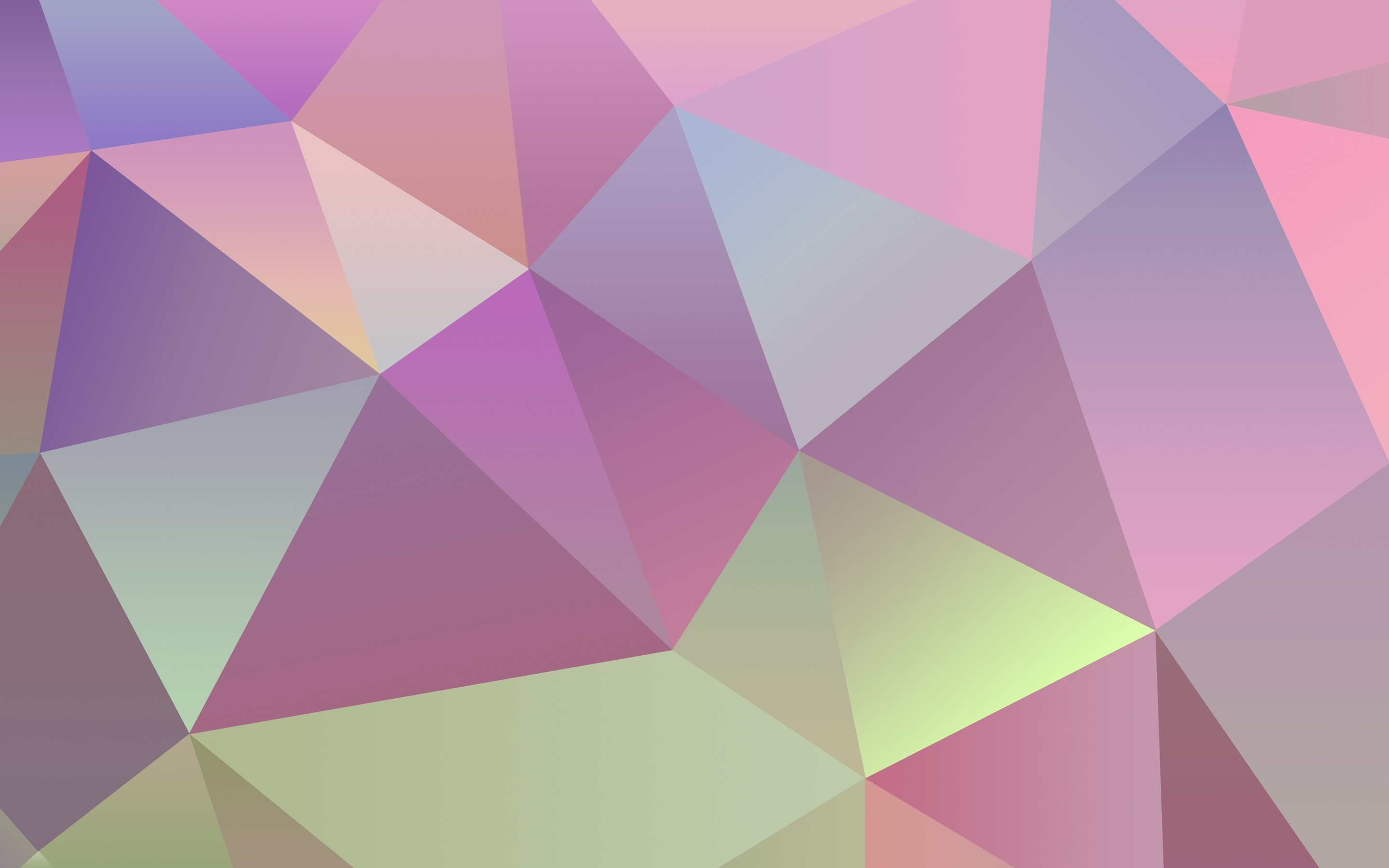 Low poly, Astratto, Rosa, Pastello, 2K, sfondo Mac