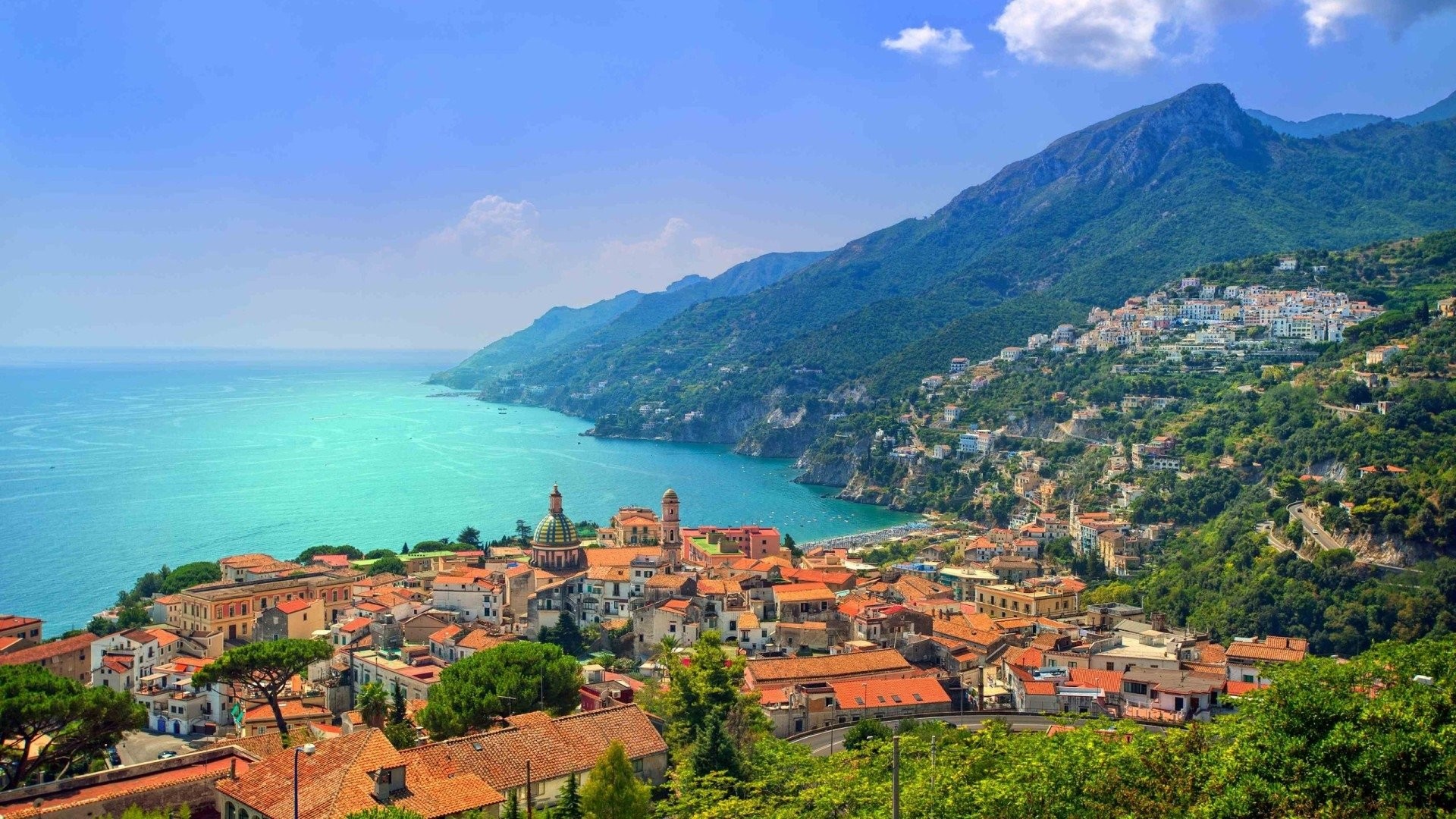 Maiori, Costiera Amalfitana, Campania, Italia, Mare, 1920x1080, wallpaper desktop