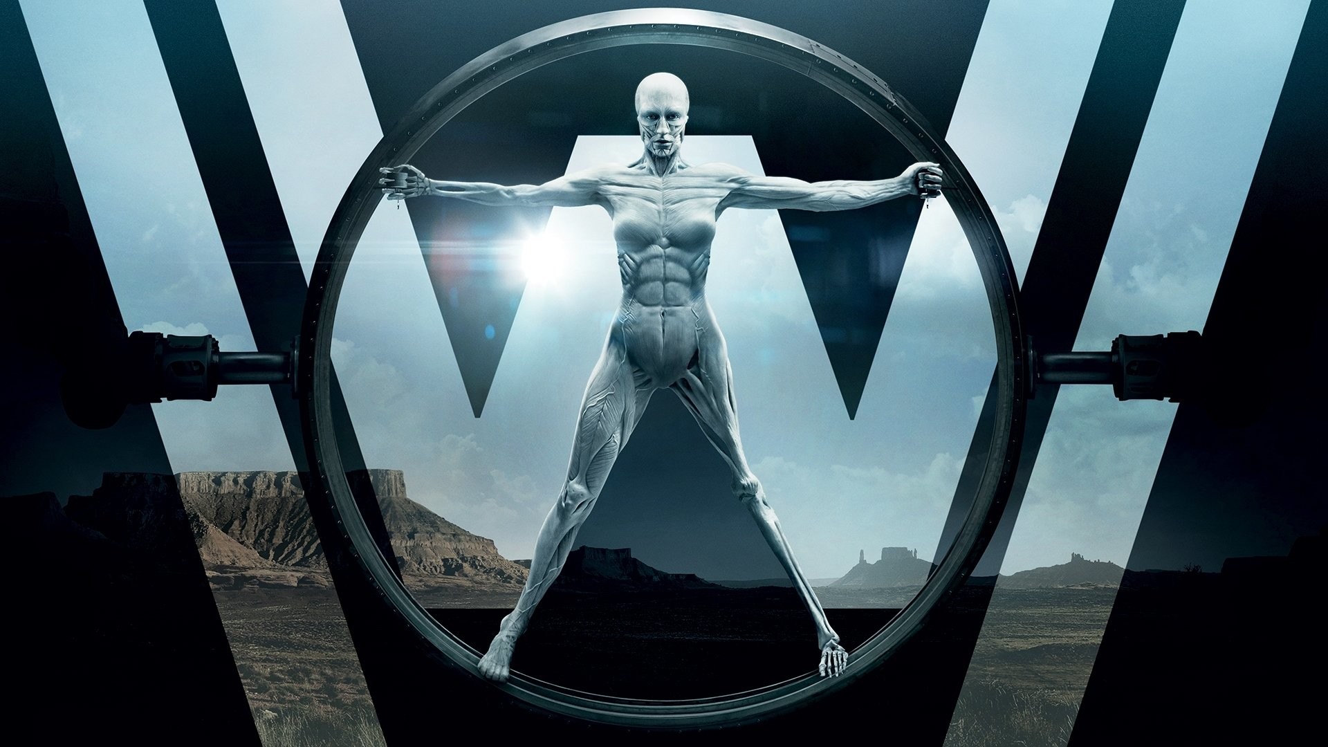 Westworld, HBO, Uomo vitruviano, Androide, Logo, 1920x1080, immagine di sfondo