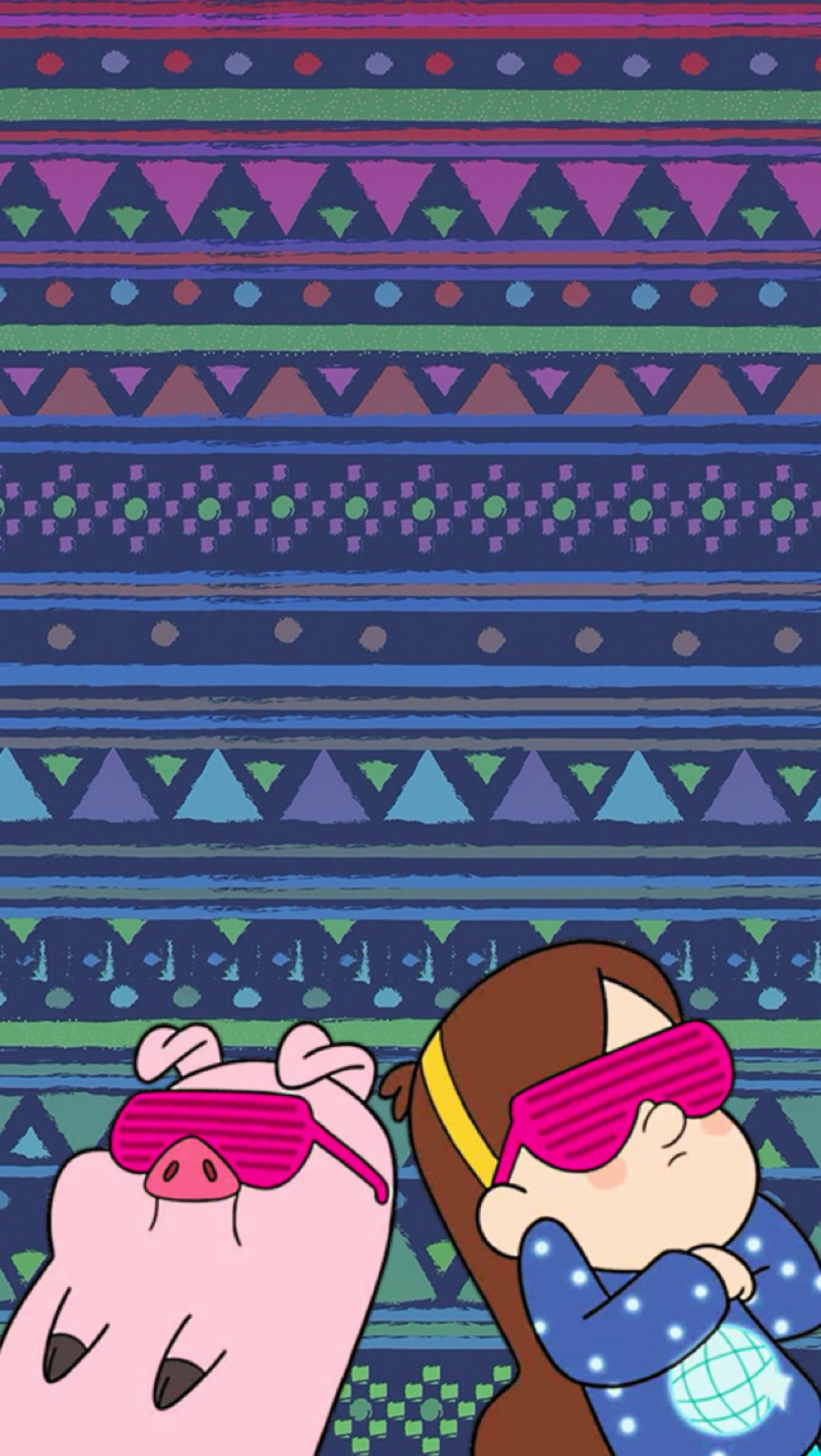 Mabel Pines, Waddles, Gravity Falls, Motivo tribale, wallpaper per iPhone e Android
