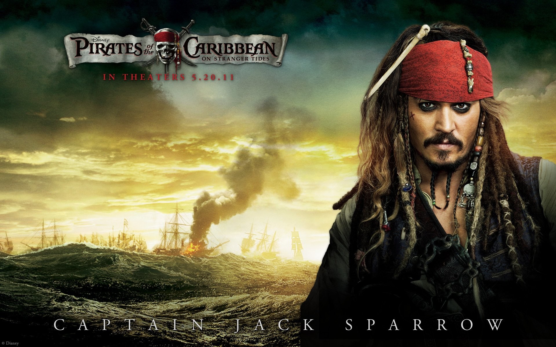 Jack Sparrow, Johnny Depp, Pirati dei Caraibi: Oltre i confini del mare, Poster, immagine di sfondo