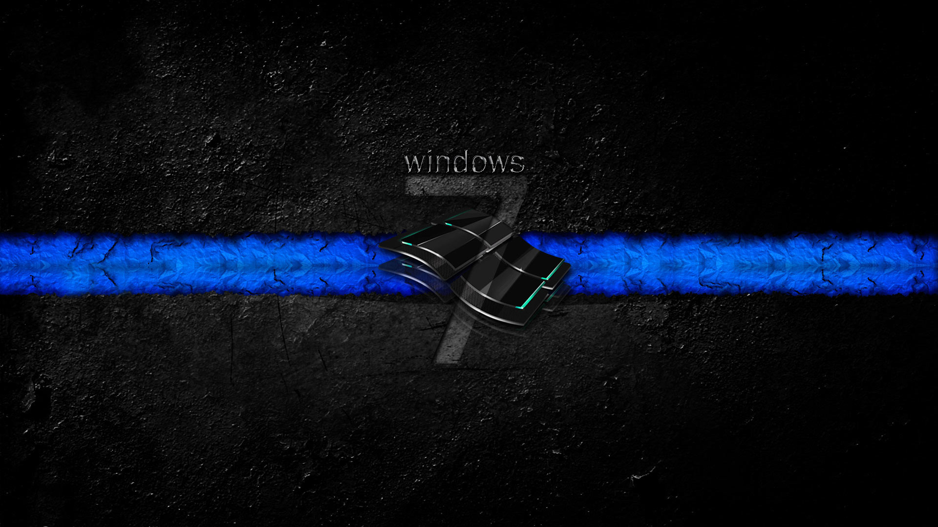 Windows 7, Striscia blu, Texture scura, Full HD, wallpaper per PC