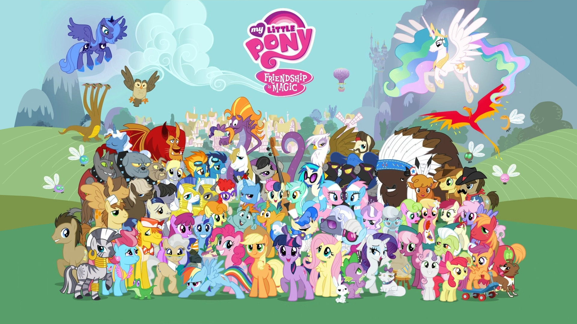 My Little Pony: L'amicizia è magica, Principessa Celestia, Principessa Luna, Pony, sfondo 1080p