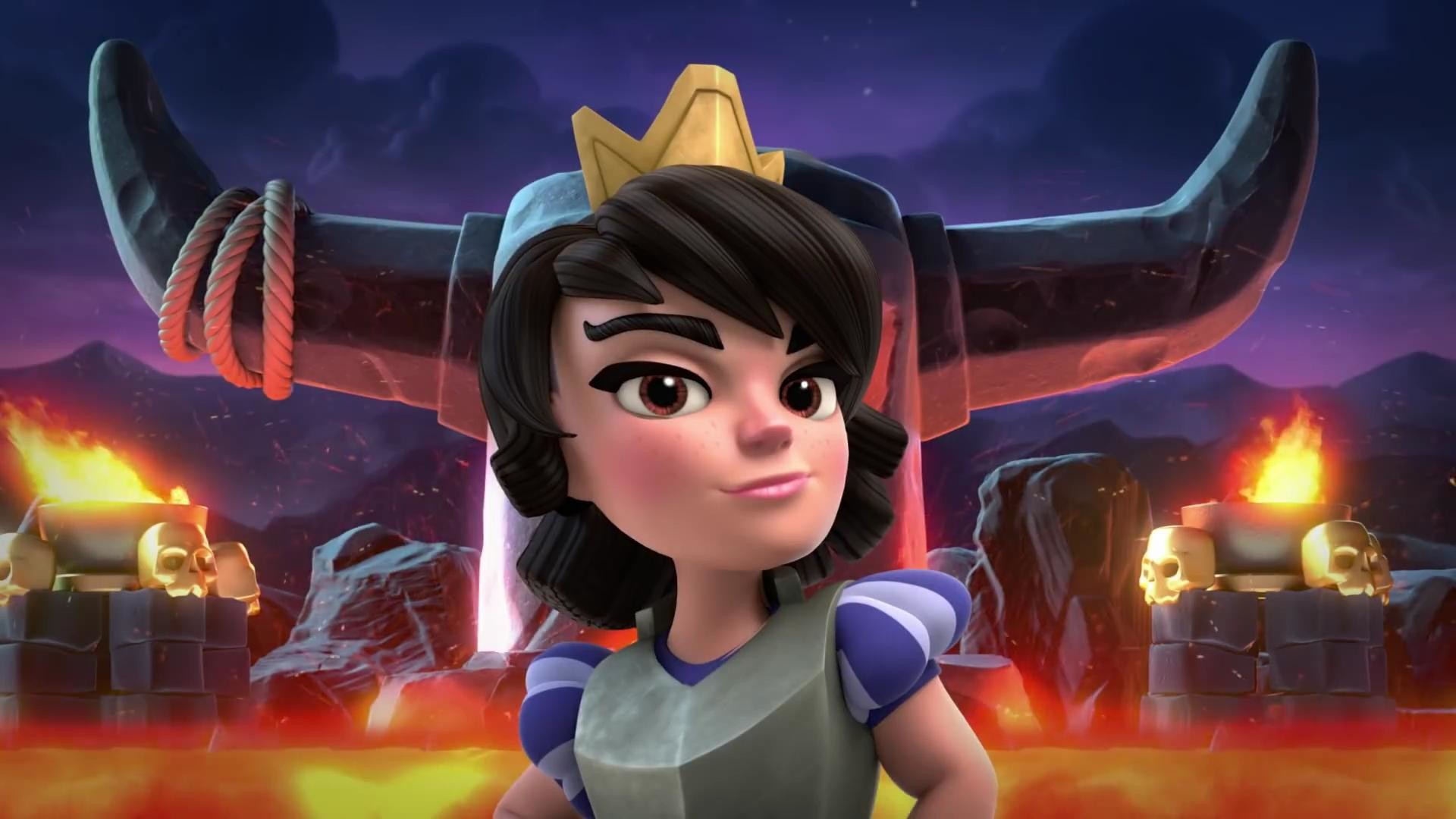 Clash Royale, Principessa, Arena, Fiamme, Full HD, sfondo per PC