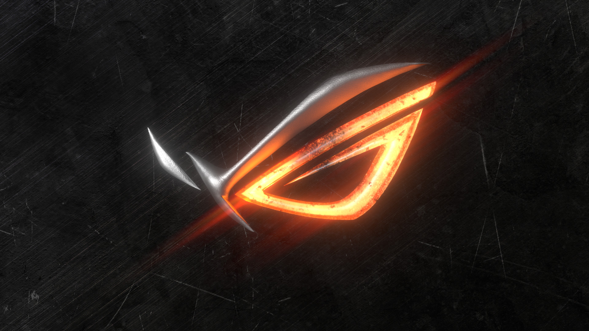 Asus ROG, Logo, Arancione, Effetto luminoso, Full HD, sfondo per PC