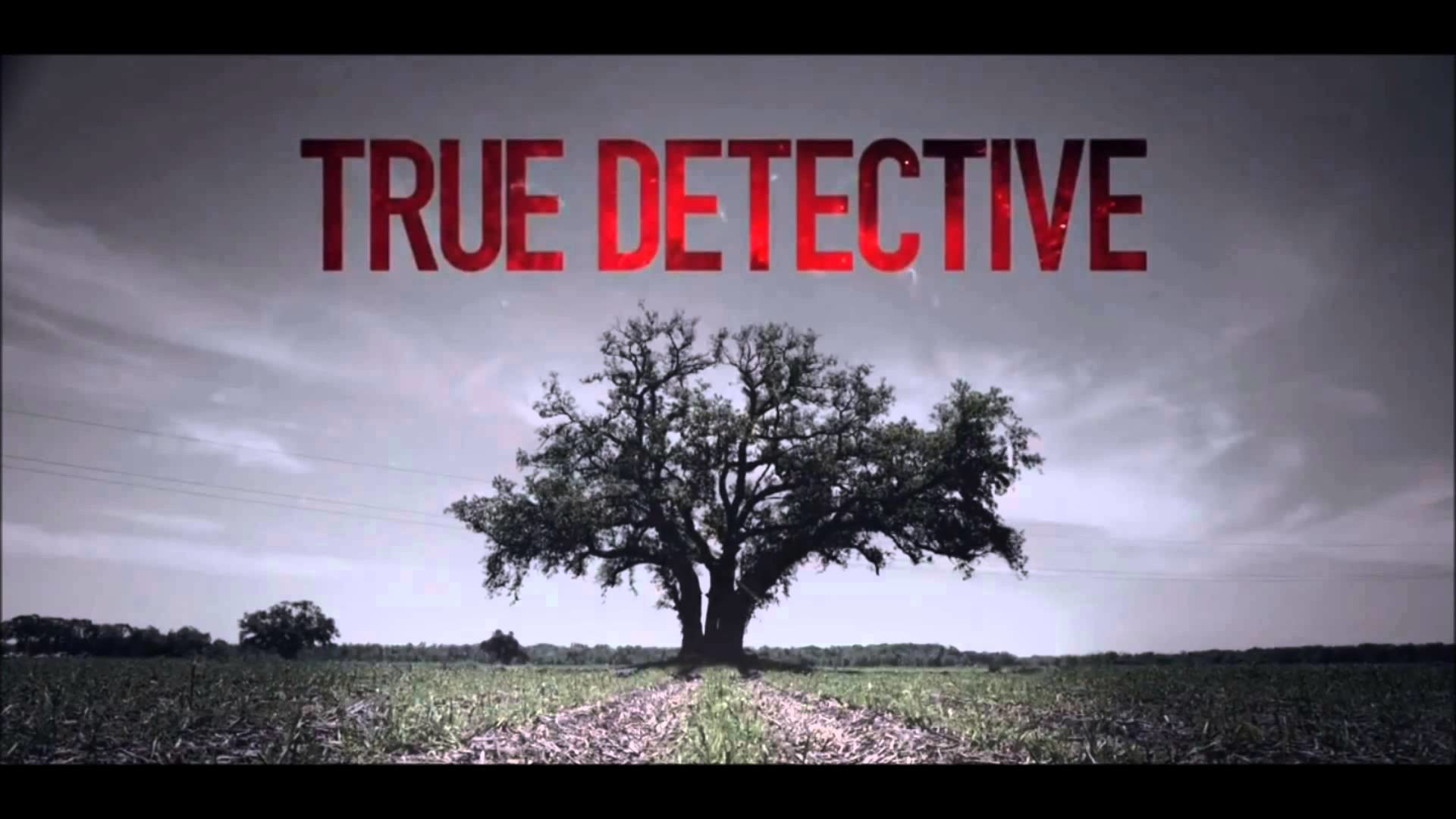 True Detective, Logo, Quercia, Campo, Cielo grigio, Full HD, sfondo desktop
