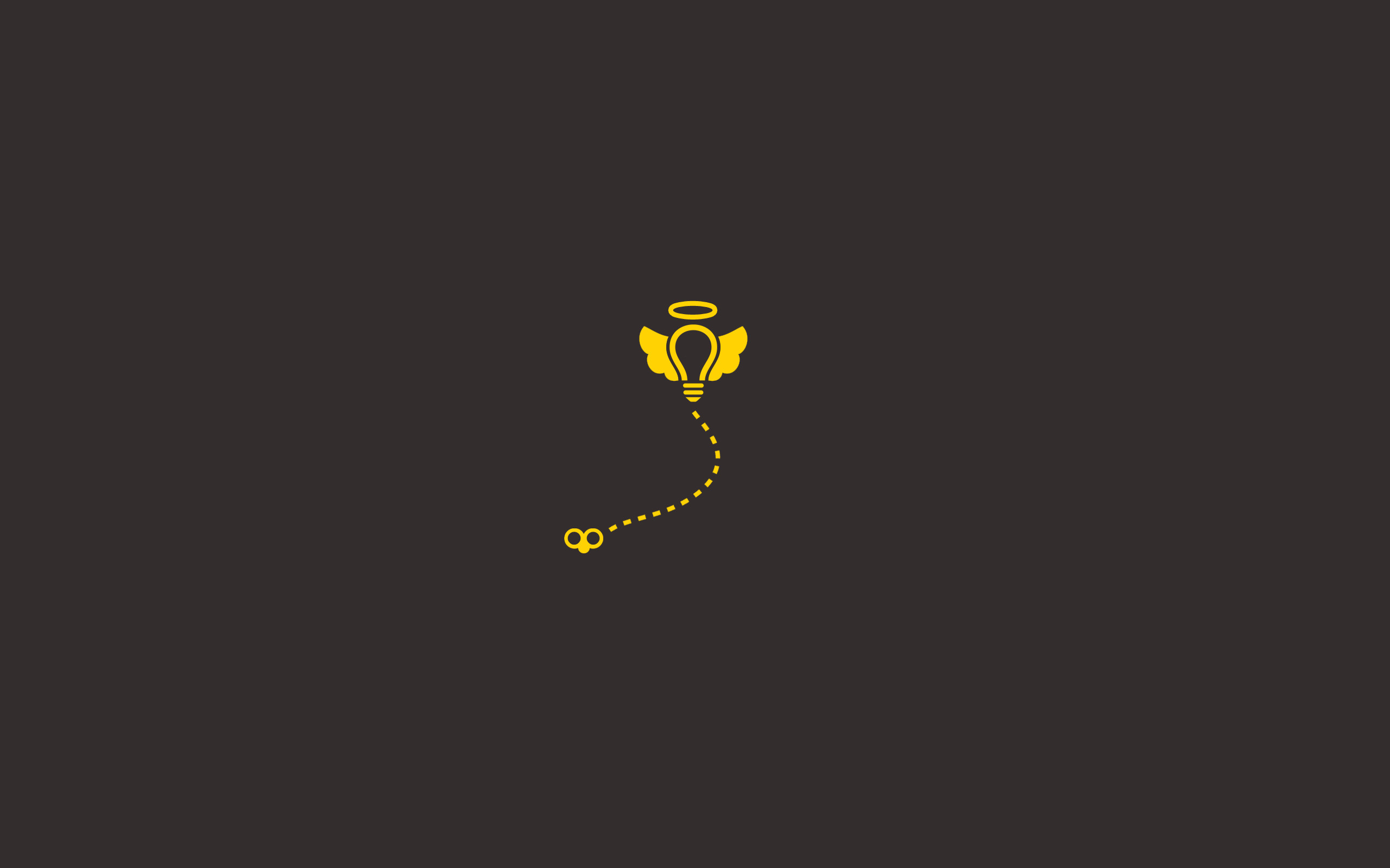 Lampadina, Aureola, Giallo, Minimalista, 2560x1600, immagine di sfondo