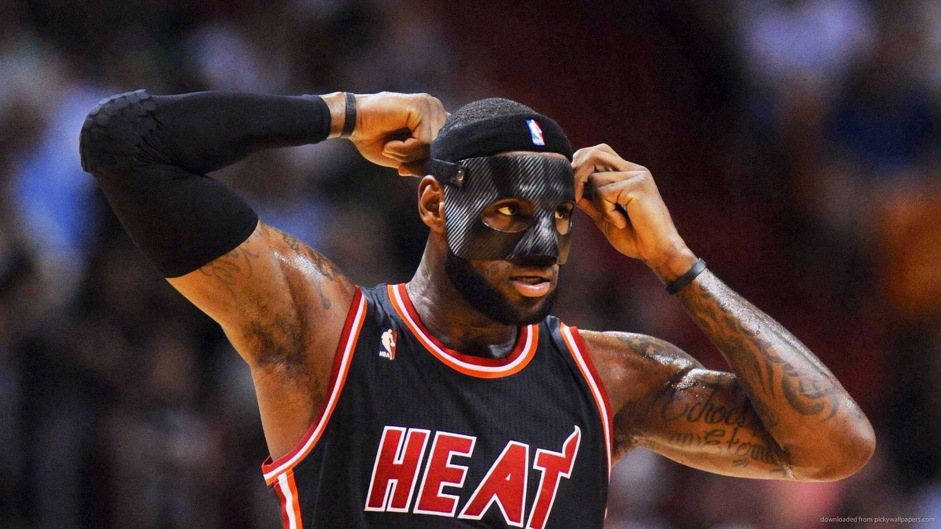 LeBron James, Miami Heat, Maschera protettiva, NBA, 1920x1080, immagine di sfondo