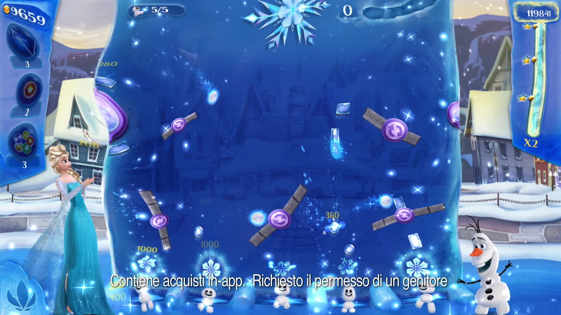 Elsa, Olaf, Frozen Free Fall, Videogioco, Schermata di gioco, Full HD, sfondo desktop