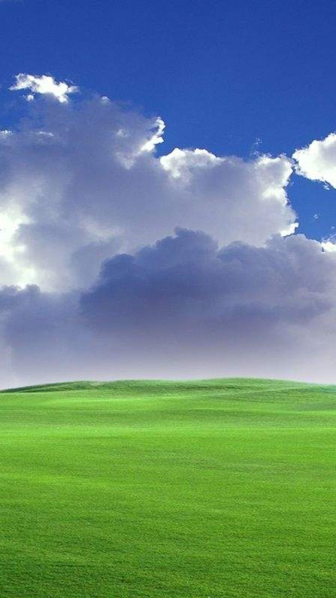 Bliss, Windows XP, Prato verde, Nuvole, Full HD, sfondo per smartphone