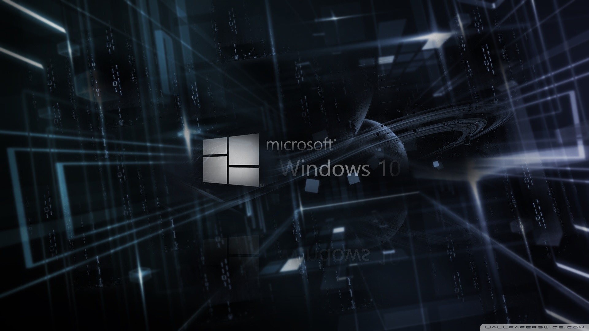 Windows 10, Logo Windows, Microsoft, Astratto 3D, Full HD, sfondo per portatile