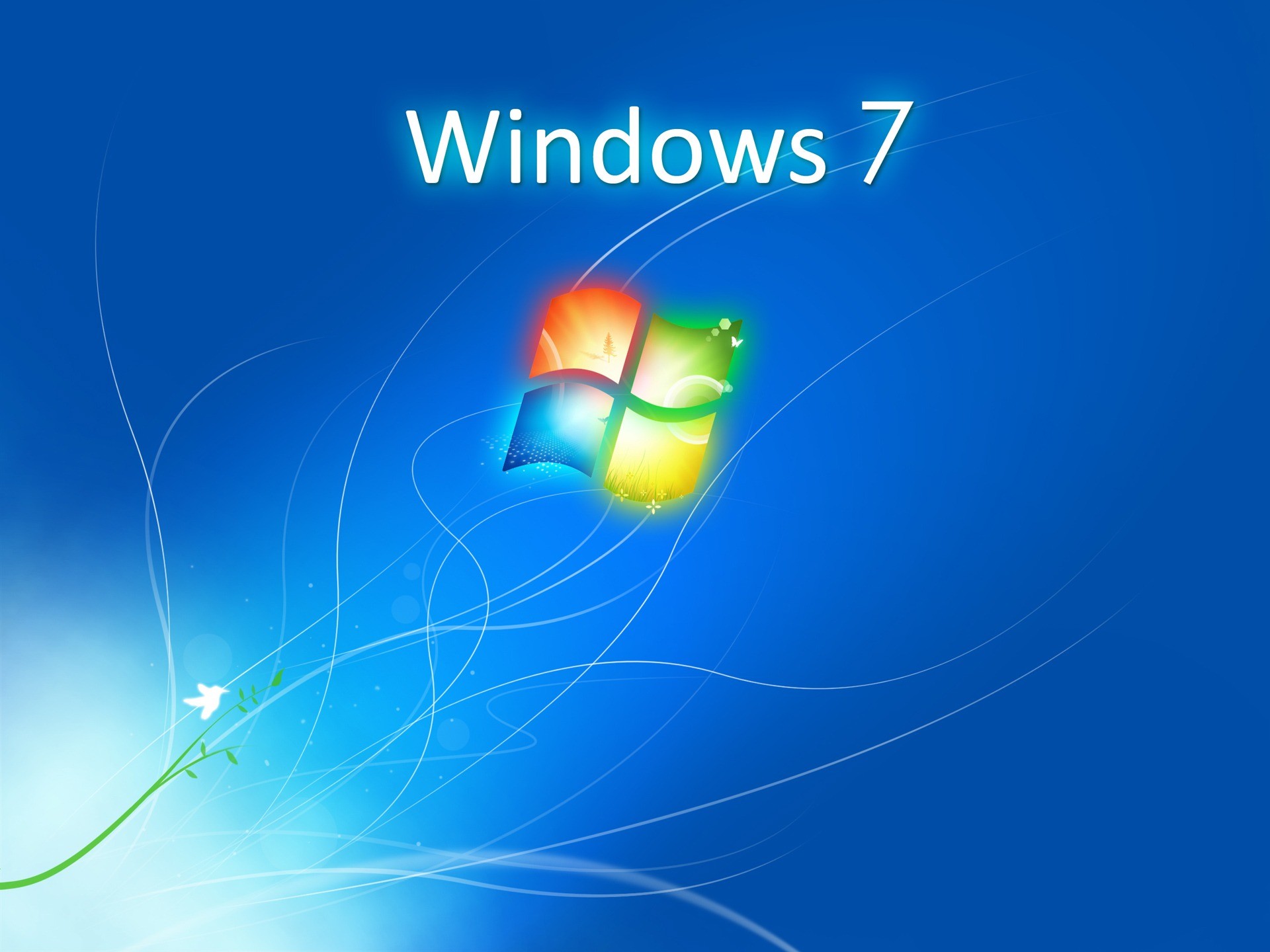 Windows 7, Logo Windows, Sfondo blu, Full HD, wallpaper per tablet