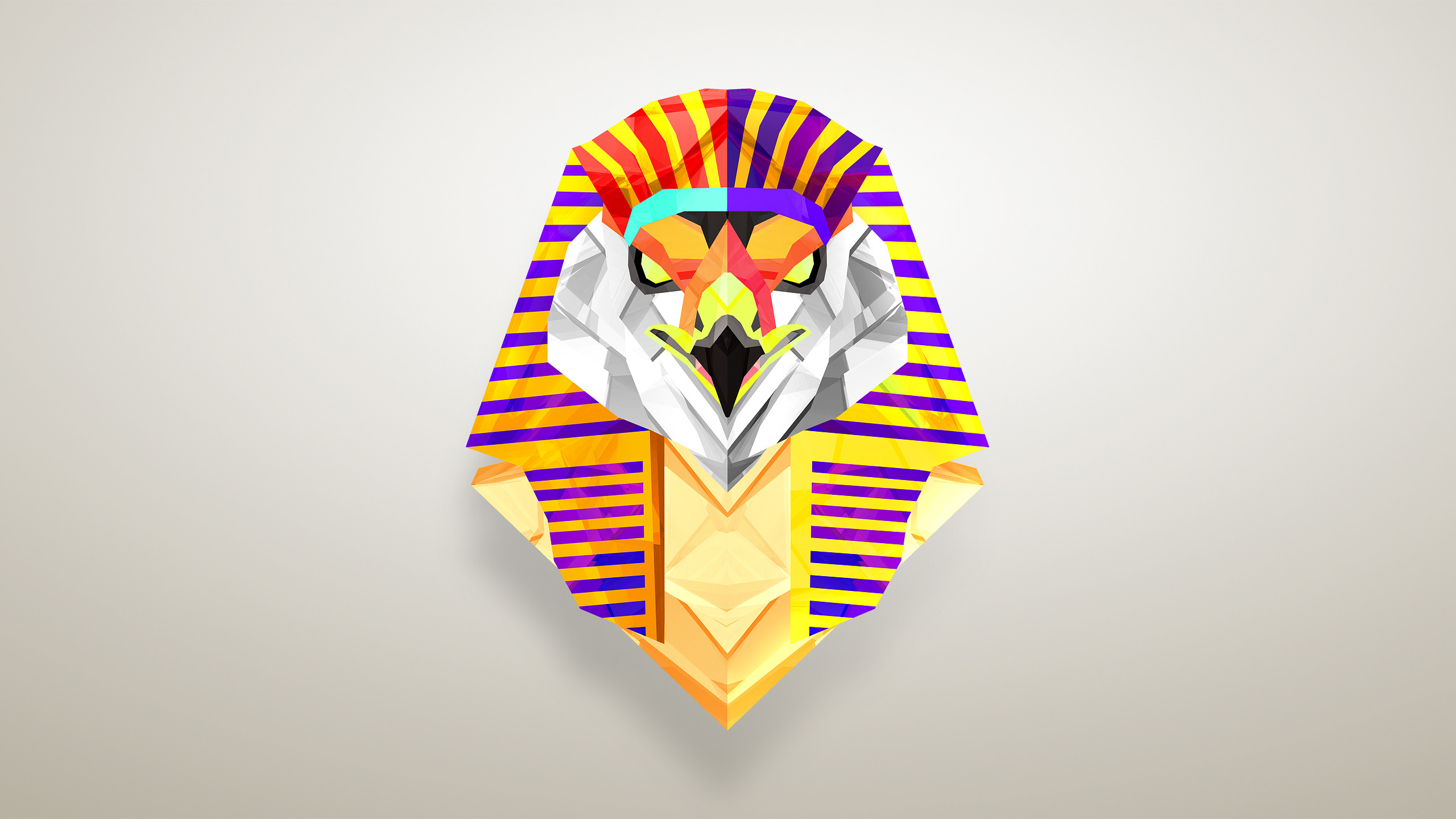 Faraone, Egitto, Aquila, Low poly, 2560x1440, immagine di sfondo