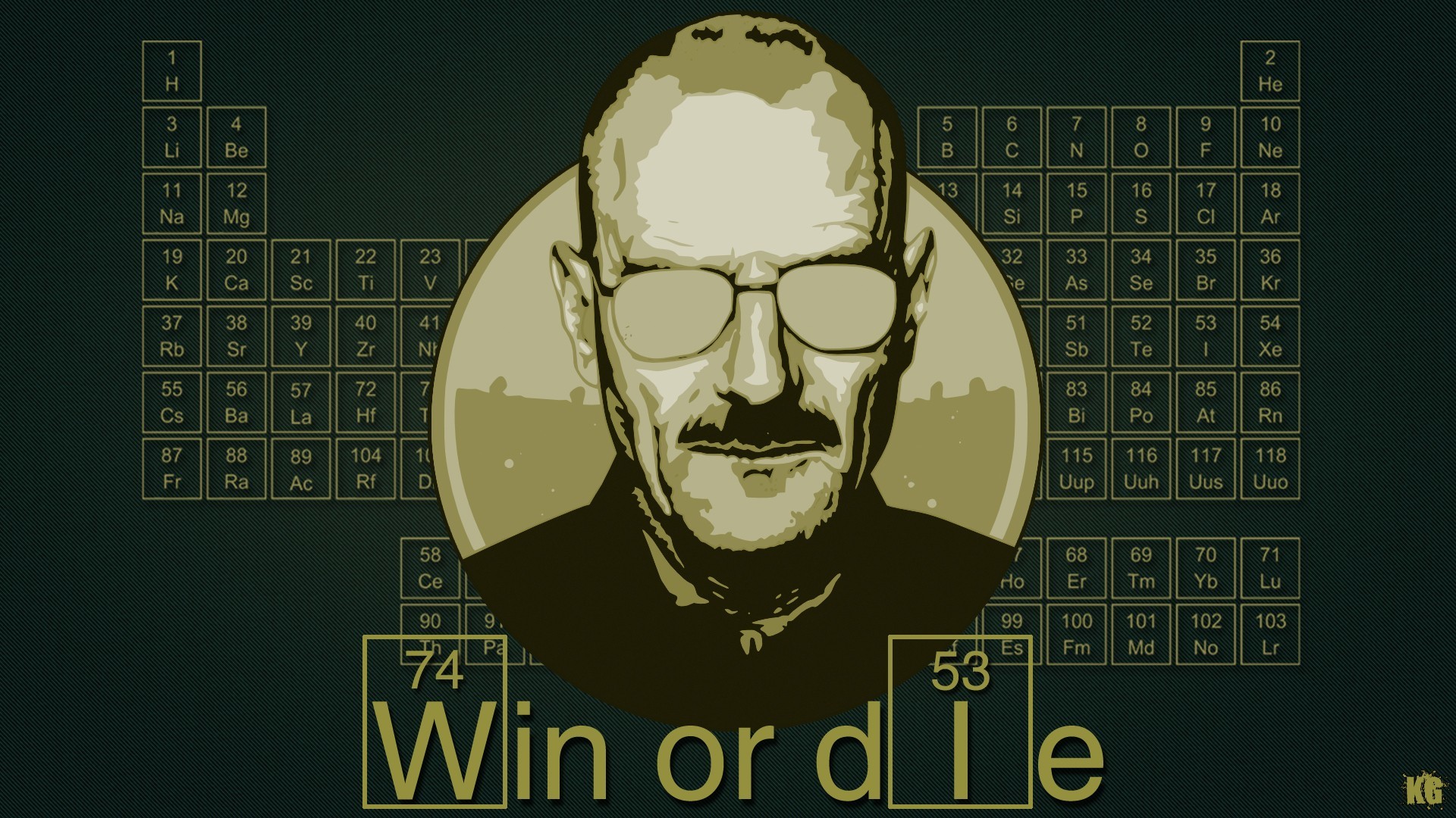 Walter White, Breaking Bad, Win or Die, Tavola periodica, Illustrazione, sfondo 1920x1080 per PC
