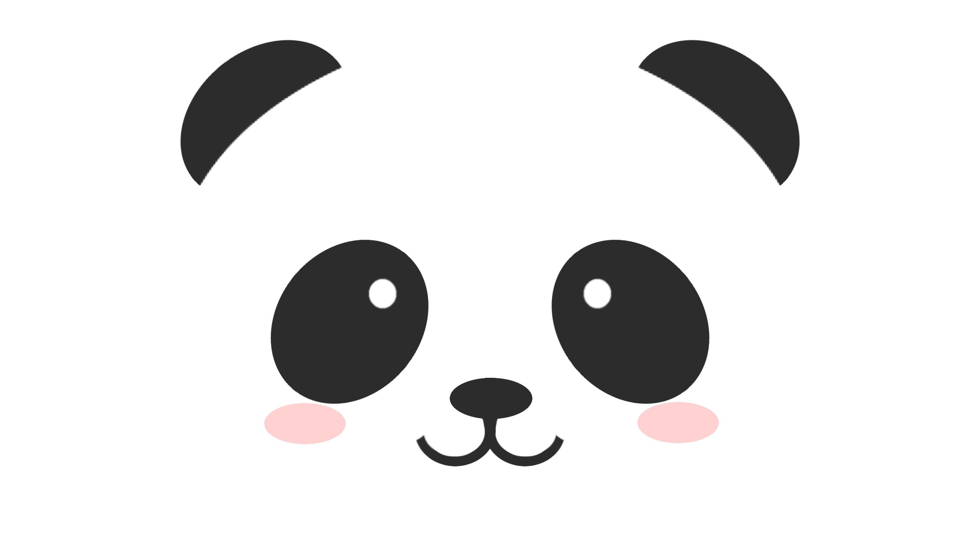 Faccia di panda, Kawaii, Minimalista, 1920x1080, sfondo per PC