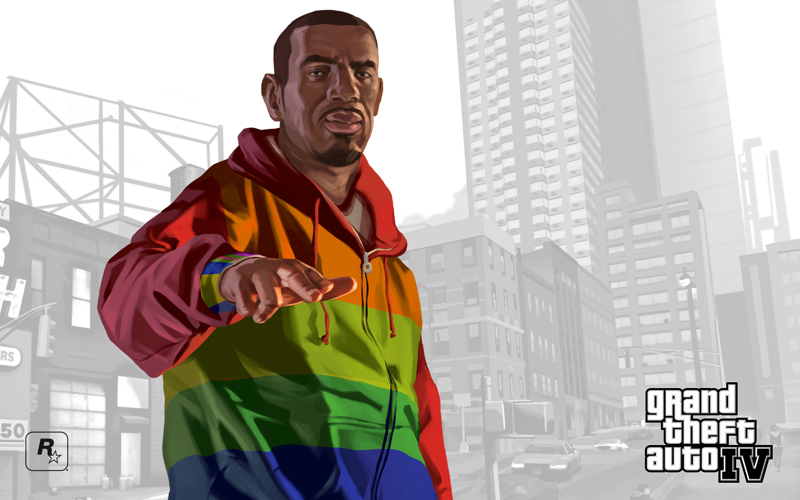 Grand Theft Auto IV, Felpa arcobaleno, Logo, 2560x1600, wallpaper desktop