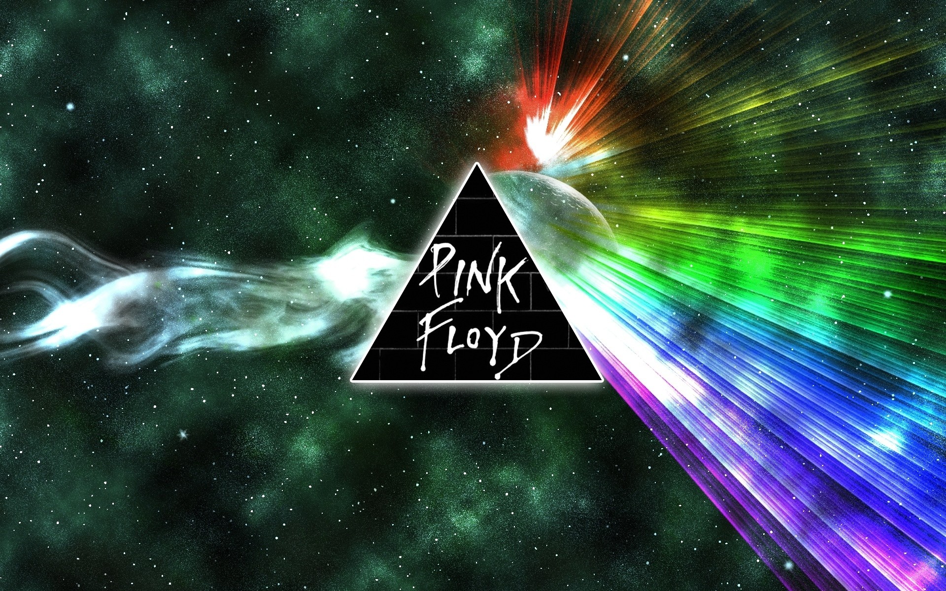 Pink Floyd, The Dark Side of the Moon, Prisma, Spazio, Raggi colorati, sfondo MacBook Air