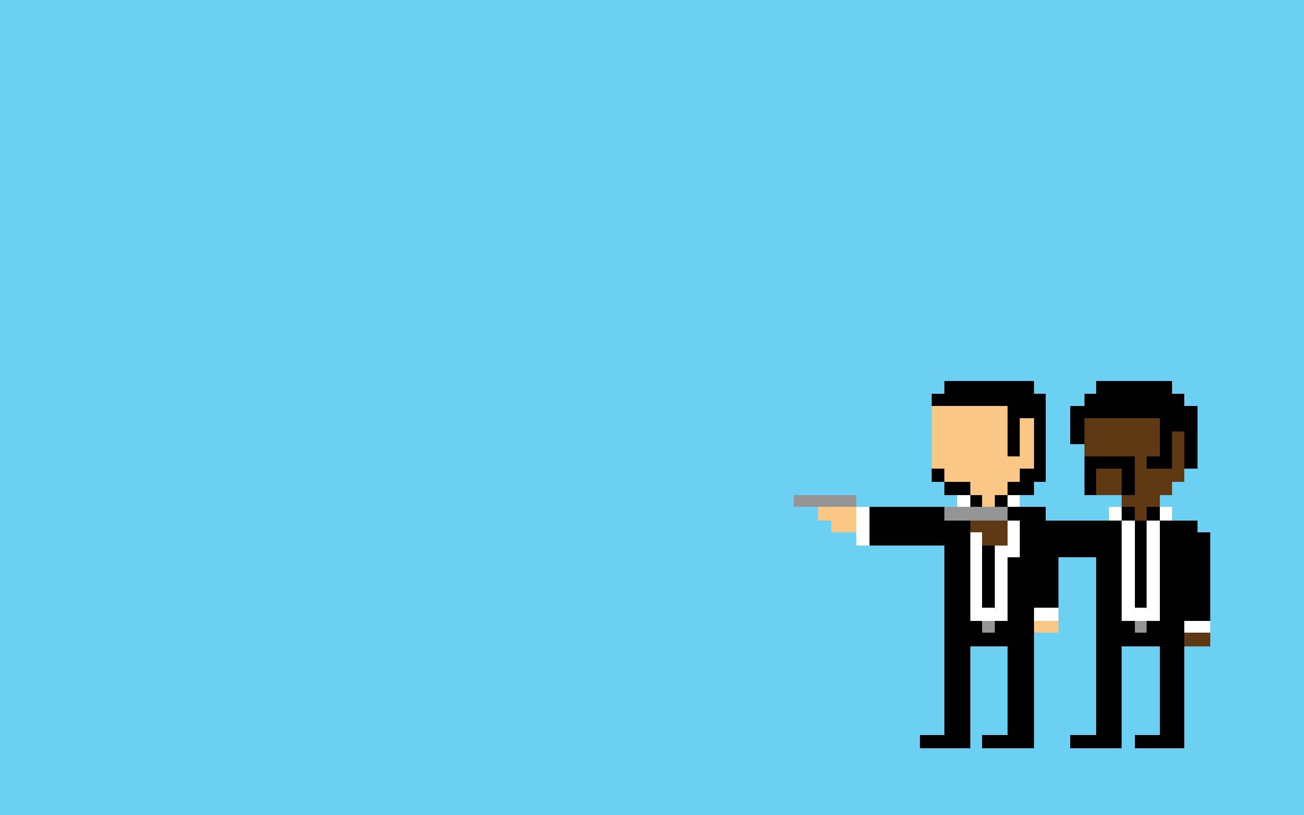 Pulp Fiction, Vincent Vega, Jules Winnfield, Pixel art, Pistole, sfondo desktop 2560x1600