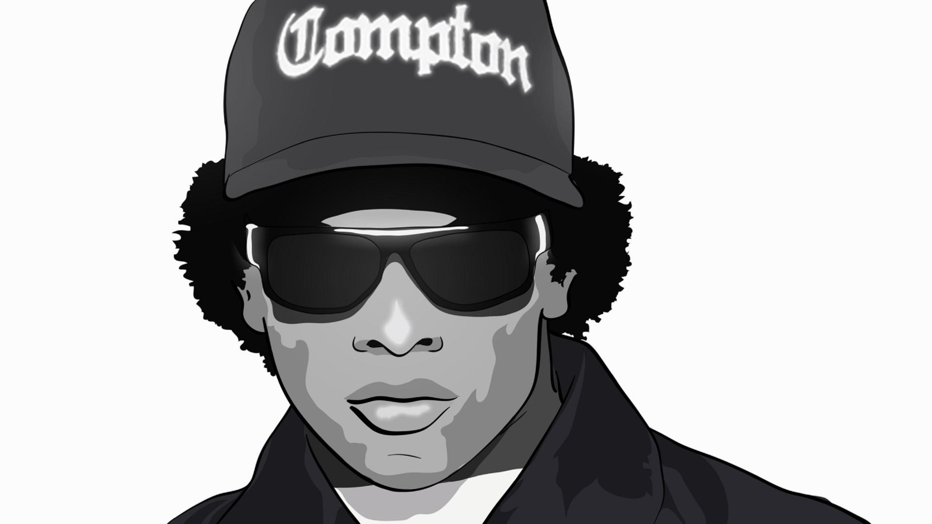 Eazy-E, Cappellino Compton, Occhiali da sole, Illustrazione, Full HD, wallpaper per PC