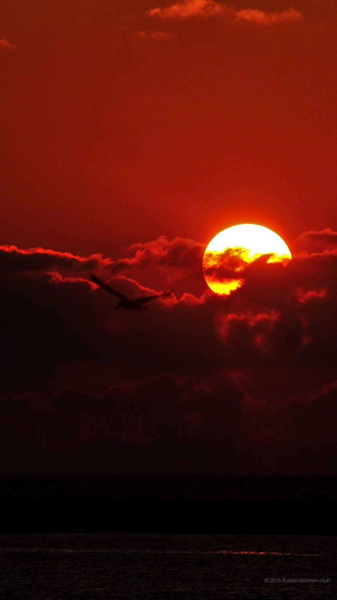 Sole, Nuvole, Cielo rosso, Tramonto, sfondo per Huawei P9