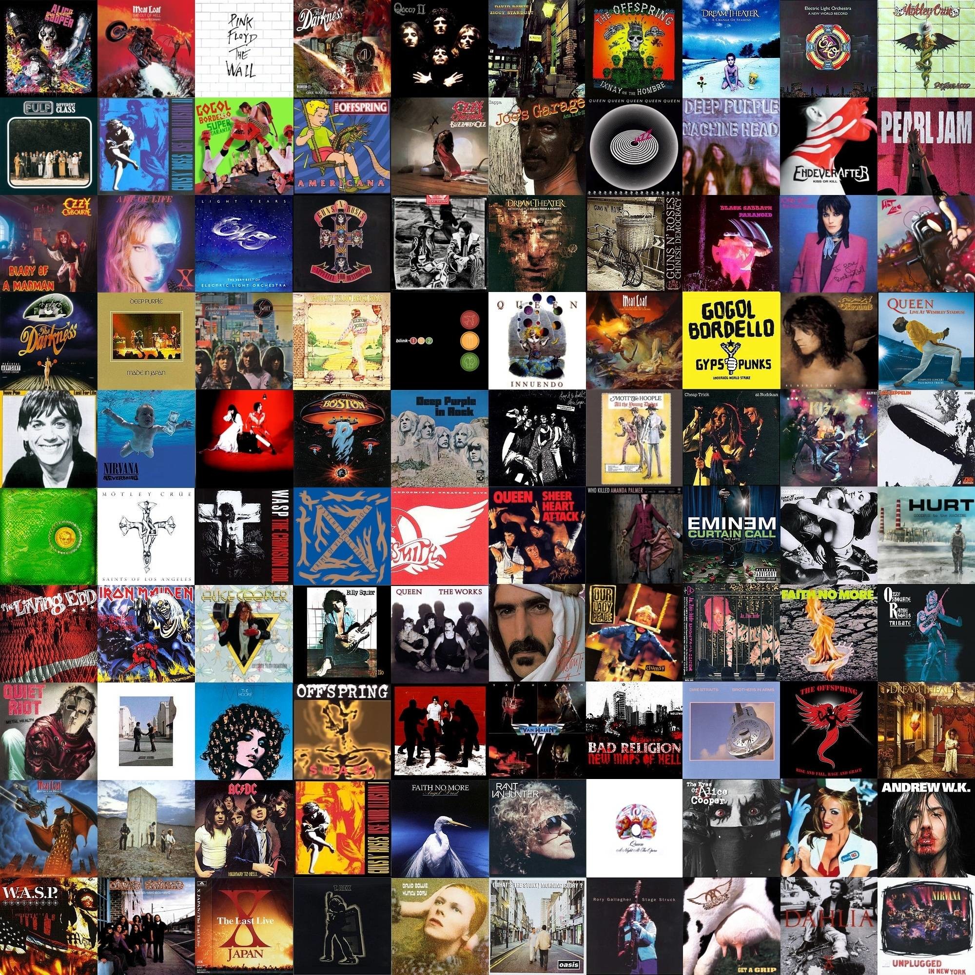 Copertine album, Collage, Rock, Full HD, sfondo per iPad e tablet