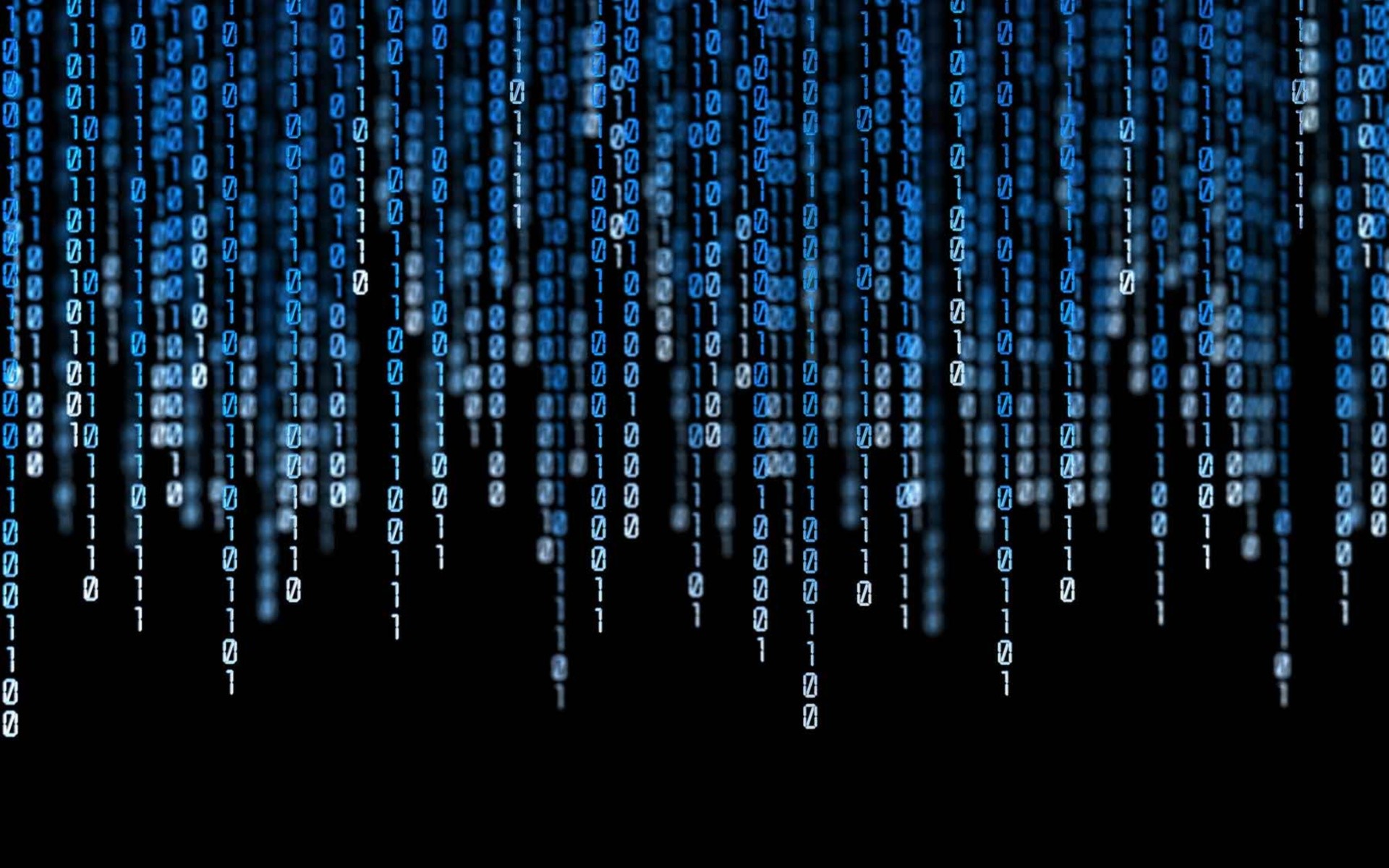 Matrix, Codice digitale, Blu, Sfondo nero, 16:10 Full HD, wallpaper widescreen