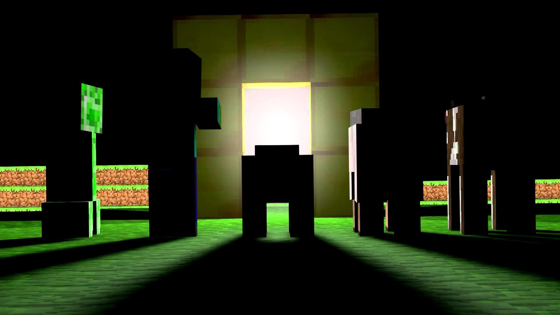 Creeper, Minecraft, Silhouette, Ombre, Full HD 1080p, sfondo desktop