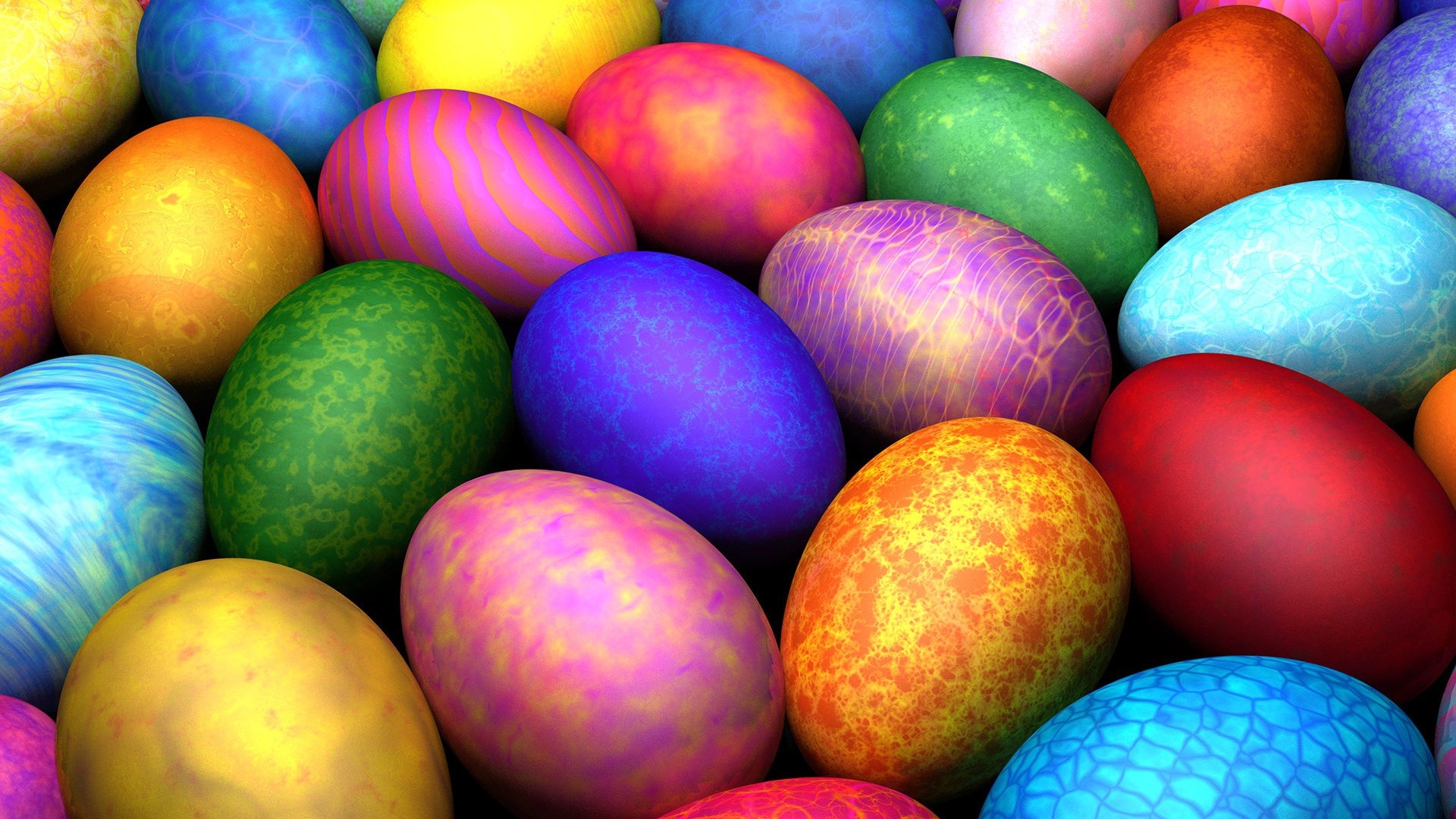 Uova di Pasqua, Uova colorate, Uova dipinte, Primo piano, Full HD, sfondo desktop