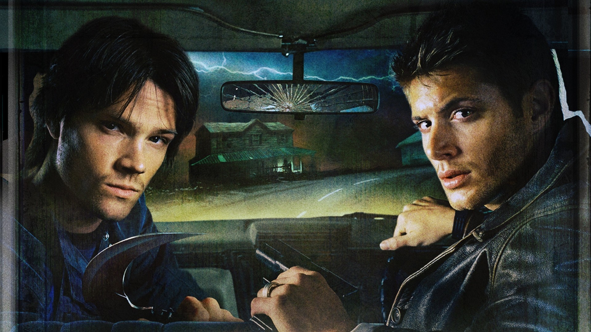 Sam Winchester, Dean Winchester, Impala, Supernatural, Full HD, sfondo per PC e portatile