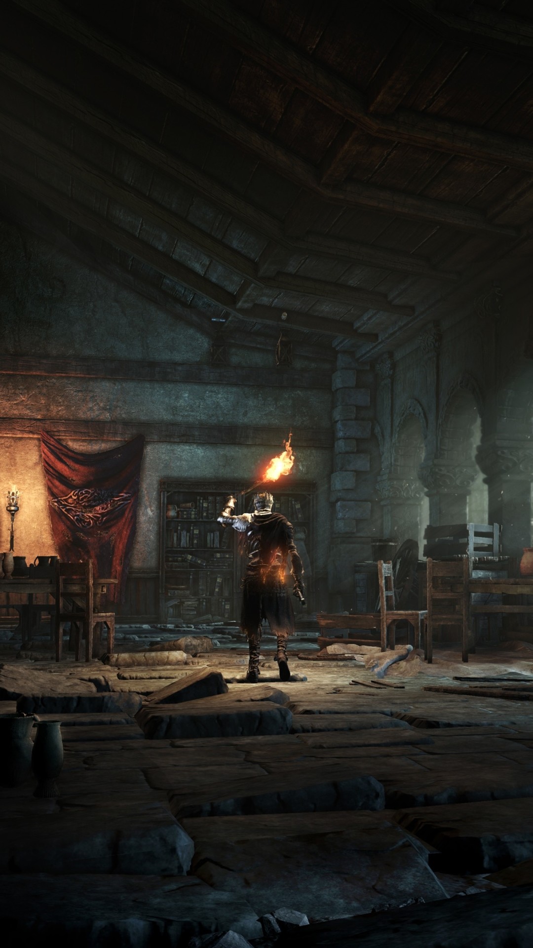 Dark Souls, Cavaliere, Torcia, Dungeon, sfondo per iPhone e Android