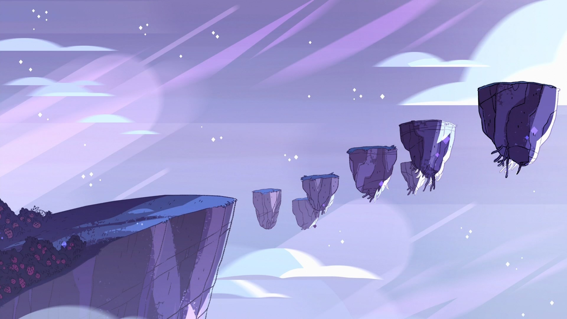 Steven Universe, Isole fluttuanti, Viola, Paesaggio, Full HD, sfondo per portatile