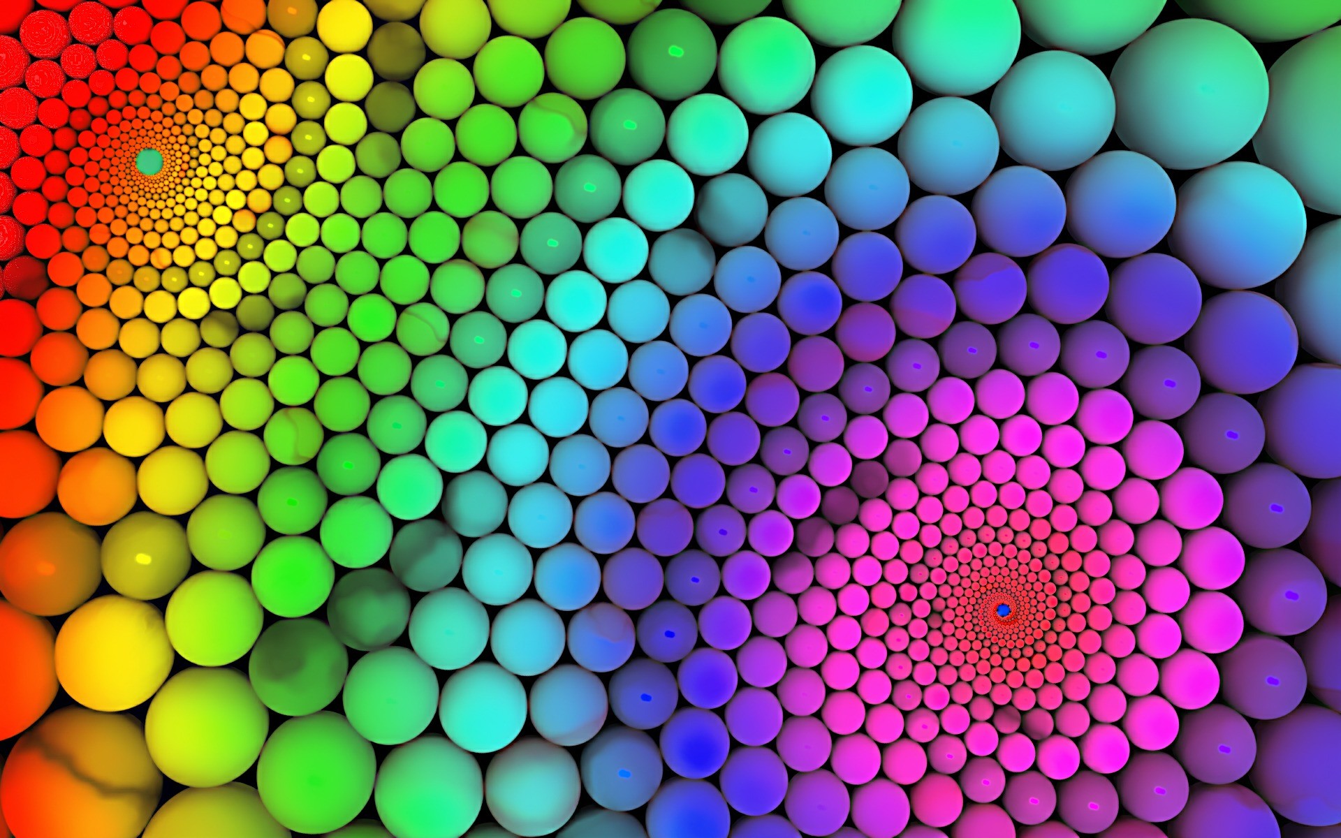 Sfere, Colori dell'arcobaleno, Spirale, 3D, Full HD, sfondo Windows 11