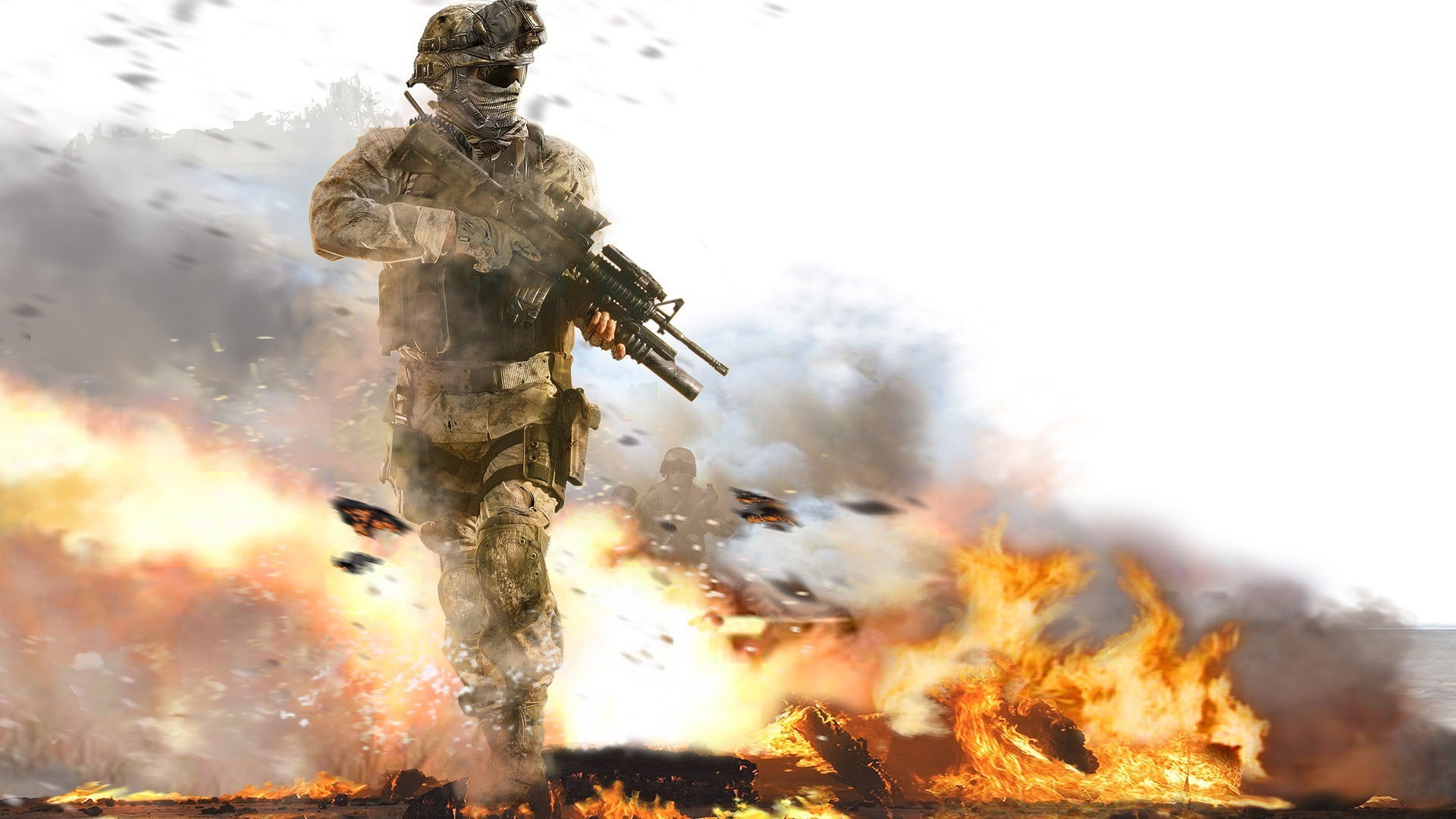 Call of Duty: Modern Warfare 2, Soldato, Fiamme, Esplosione, 1920x1080, immagine di sfondo
