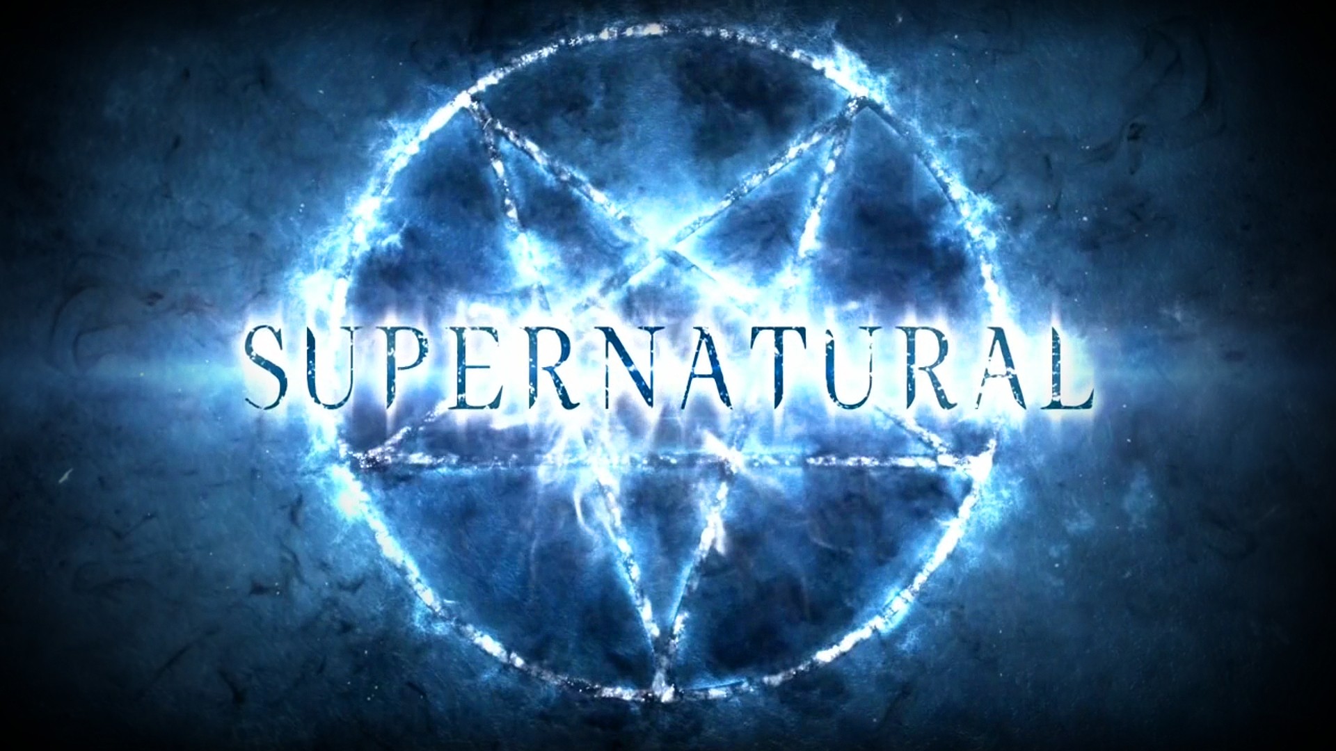 Supernatural, Pentagramma, Logo, Azzurro, Full HD, sfondo per PC