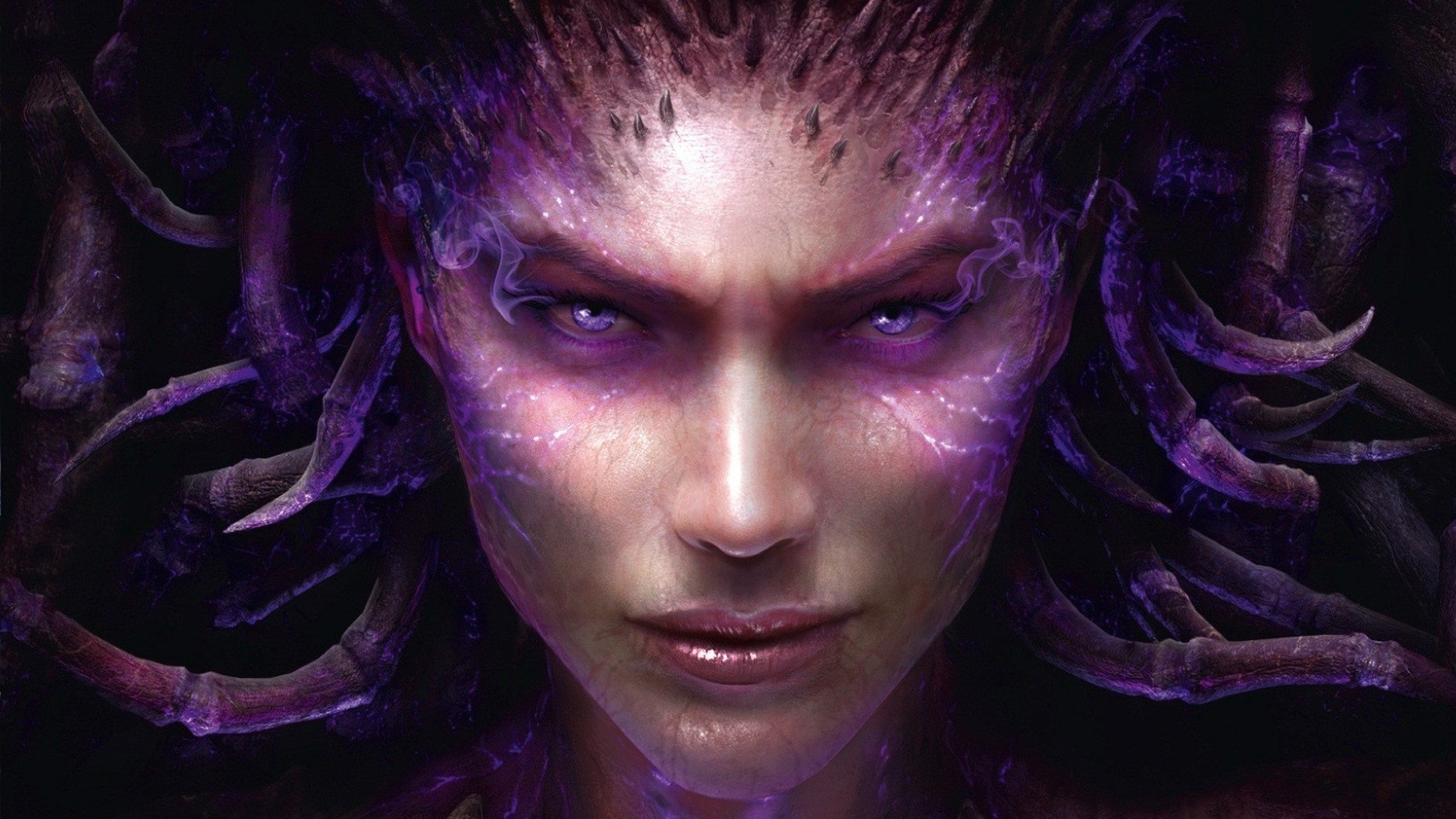 Sarah Kerrigan, StarCraft II: Heart of the Swarm, Primo piano, Viola, sfondo Full HD per computer