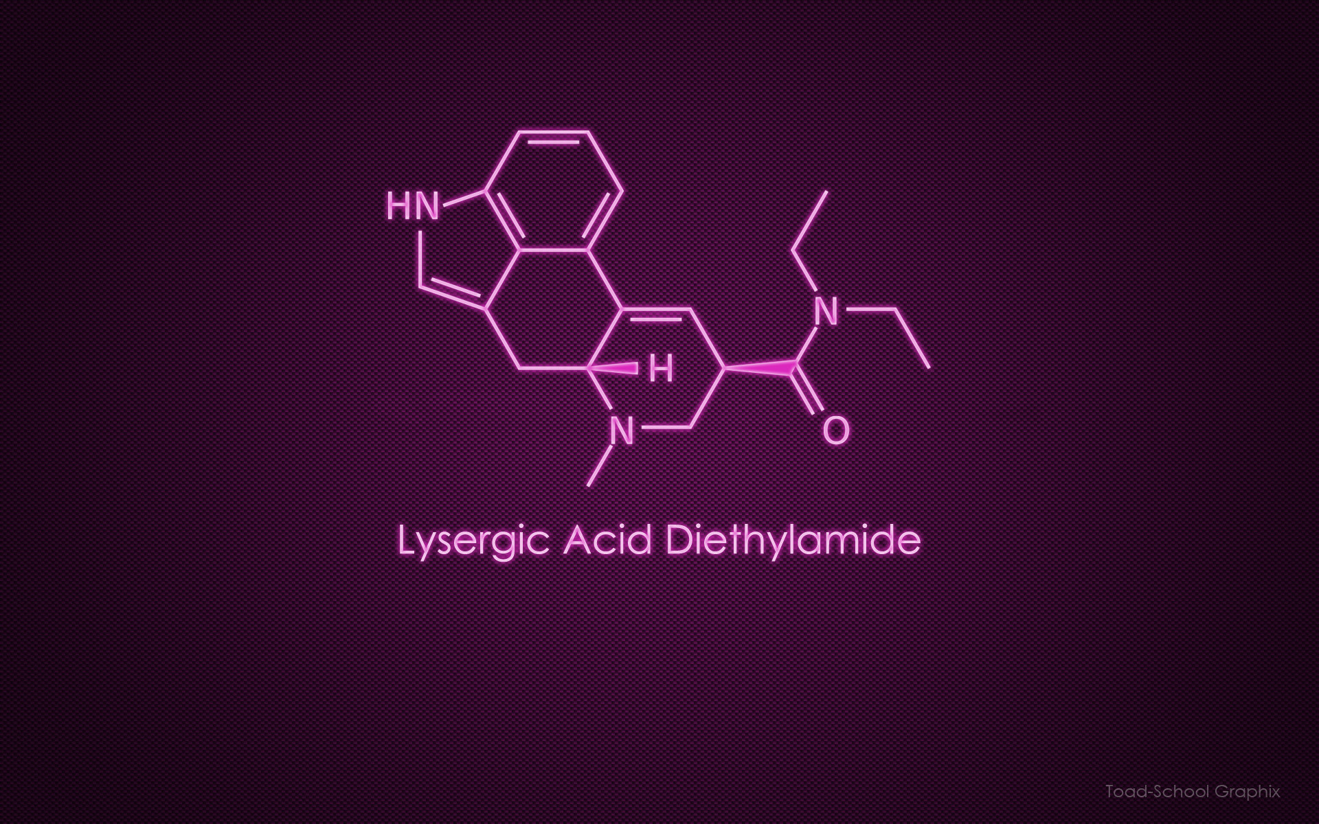LSD, Dietilamide dell'acido lisergico, Formula di struttura, Viola, sfondo Full HD per PC