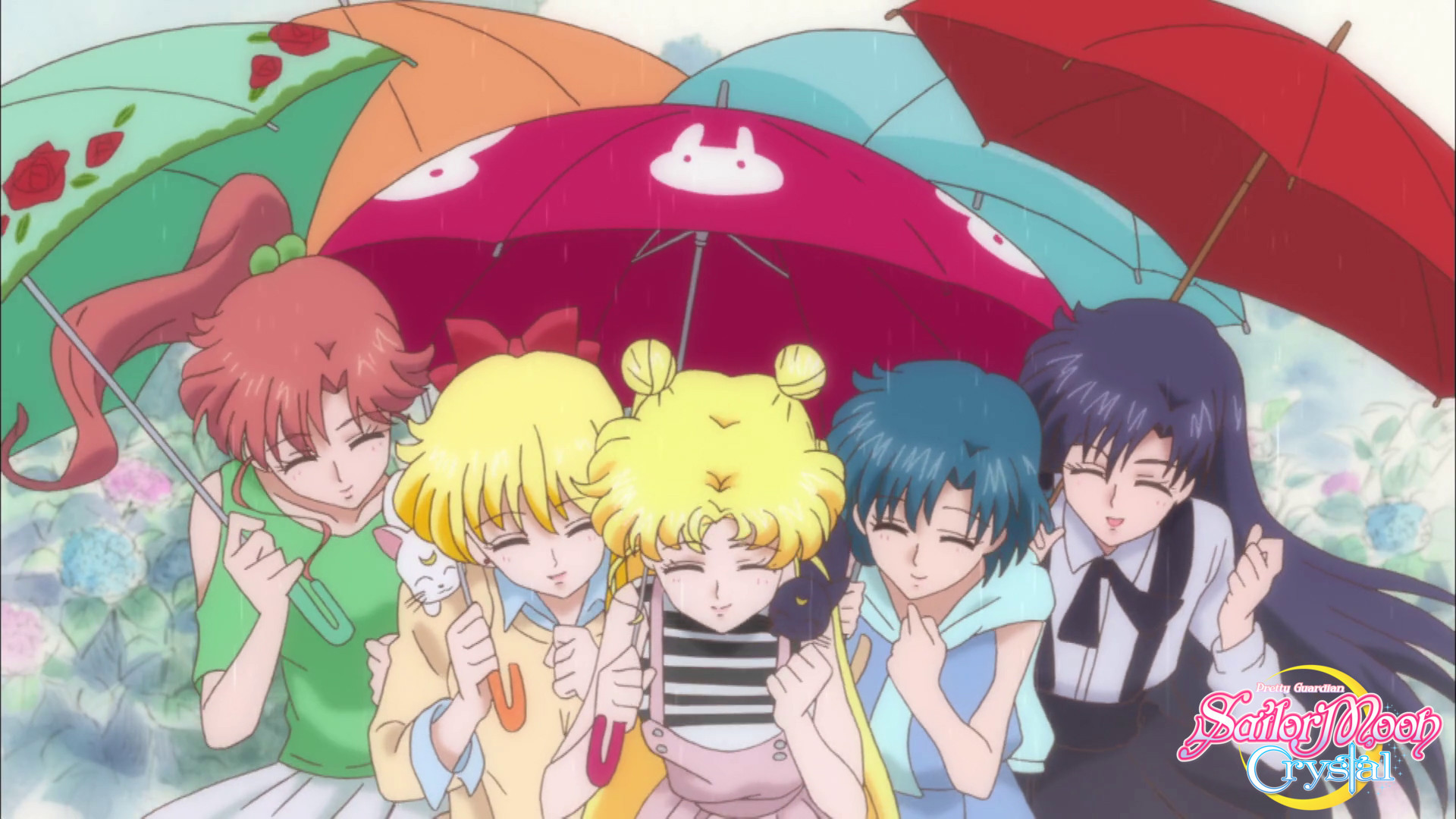 Usagi Tsukino, Chibiusa, Sailor Moon Crystal, Ombrelli, Full HD, sfondo per PC e portatile