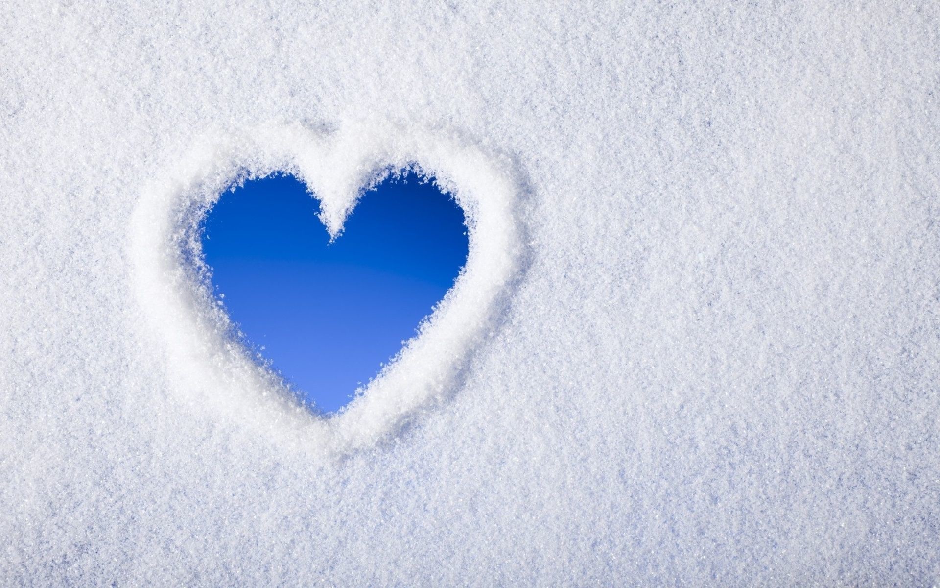 Cuore nella neve, Blu, Inverno, Full HD, wallpaper per PC
