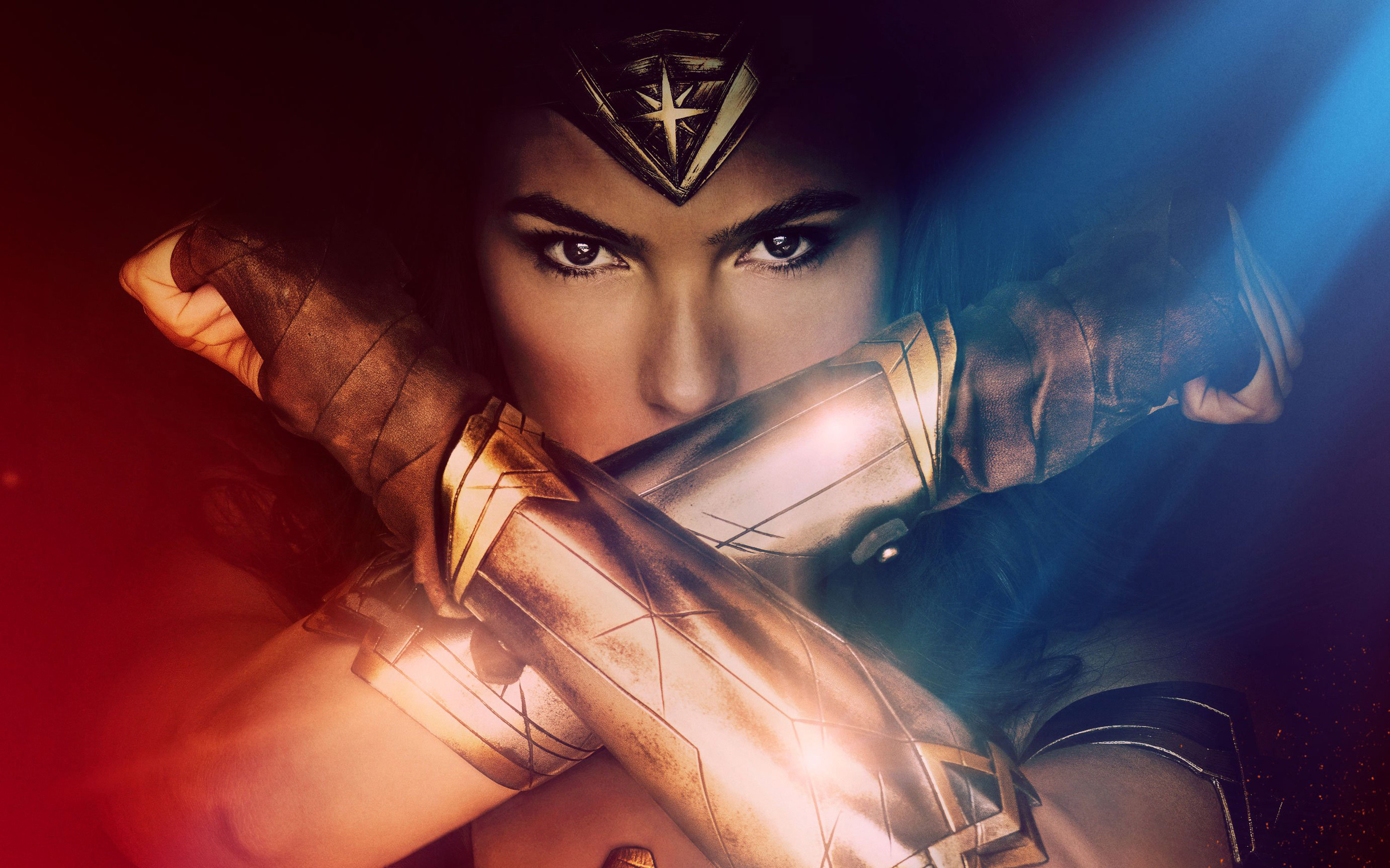 Wonder Woman, Gal Gadot, Bracciali, Primo piano, 2K, sfondo per PC e portatile