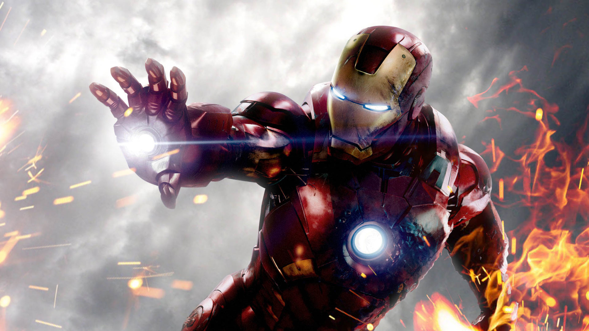 Iron Man, The Avengers, Repulsore, Scintille, Full HD, sfondo per portatile
